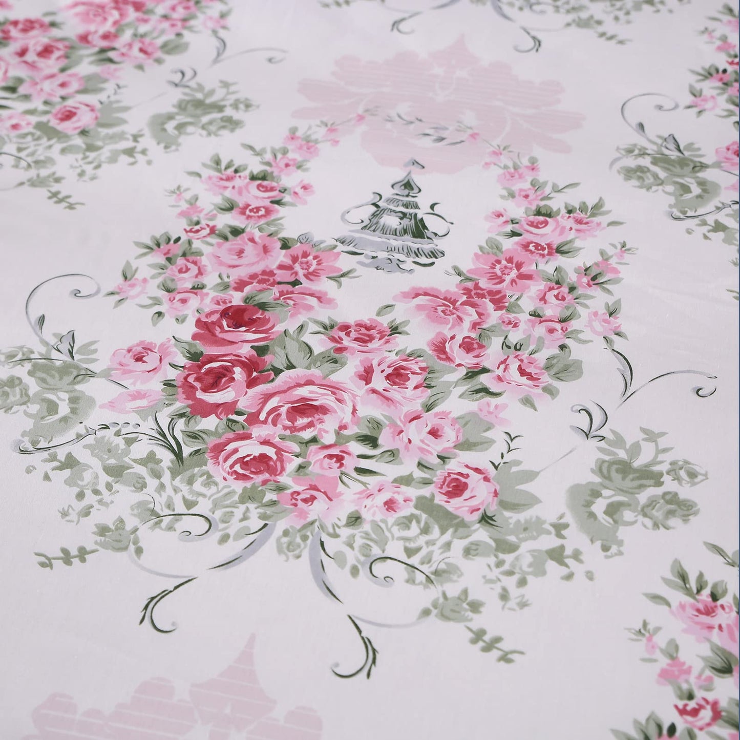 FADFAY Floral Bed Sheets 4Pcs Twin XL 100% Cotton Deep Pocket Fitted Sheet Sets Lightweight Soft Rose Bed Sheets for Girls All-Season Use