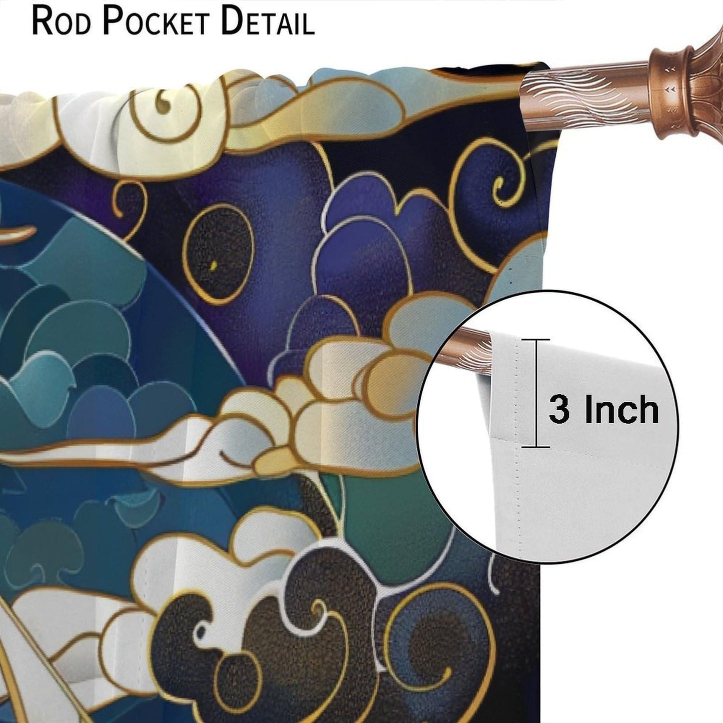TOWINSFB Abstract Ocean Wave Sailboat Blackout Curtains for Living Room Bedroom, Fantasy Nautical Ship Cloud Window Curtains Rod Pocket Thermal Insulated Window Drapes, 2 Panels, Each 21W x 45L
