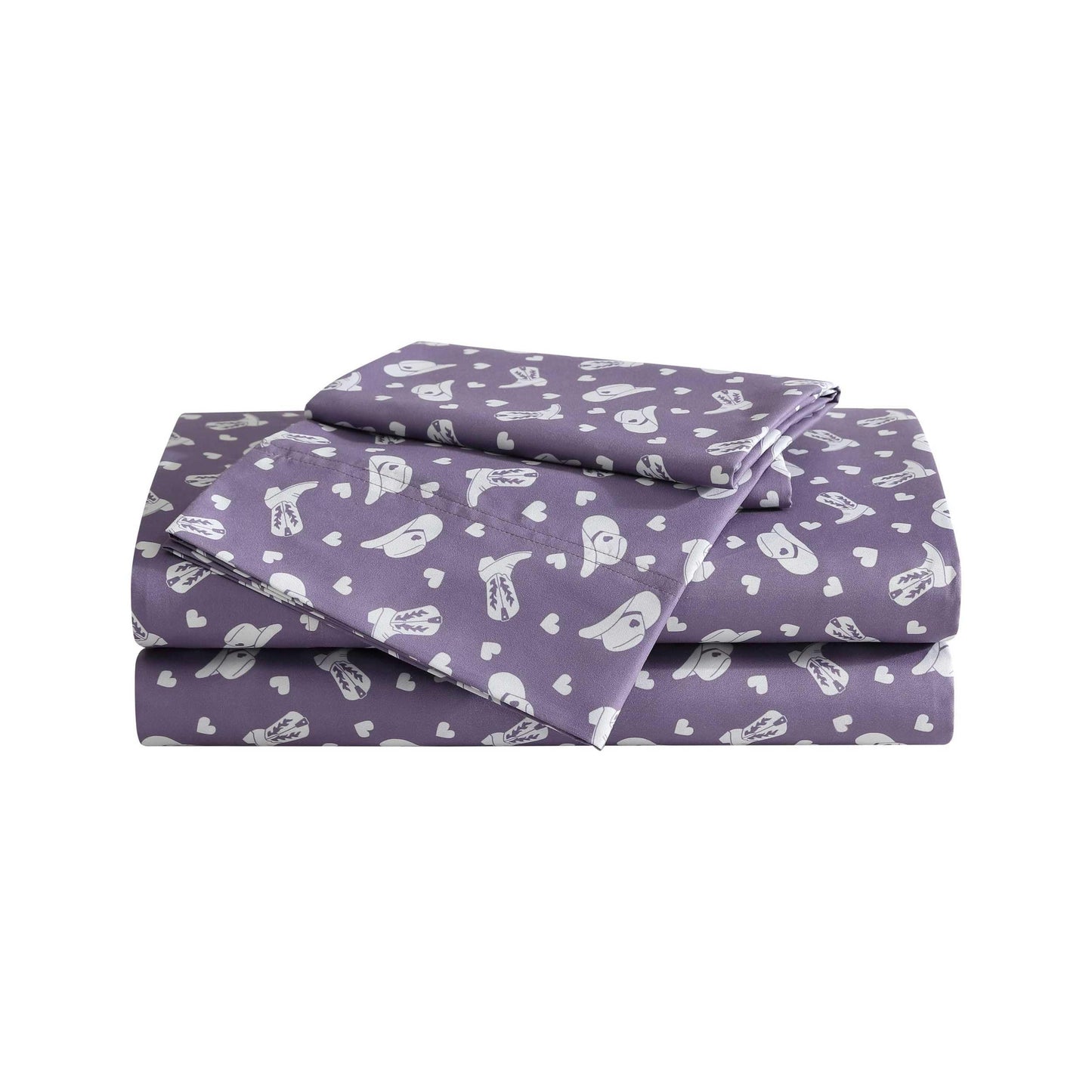 Betsey Johnson - Bed Sheets, 100% Silky Smooth Bedding with Matching Pillowcases, Stain & Wrinkle Resistant, Whimsical Inspired Home Essentials (Cowgirl Disco Purple, Queen)