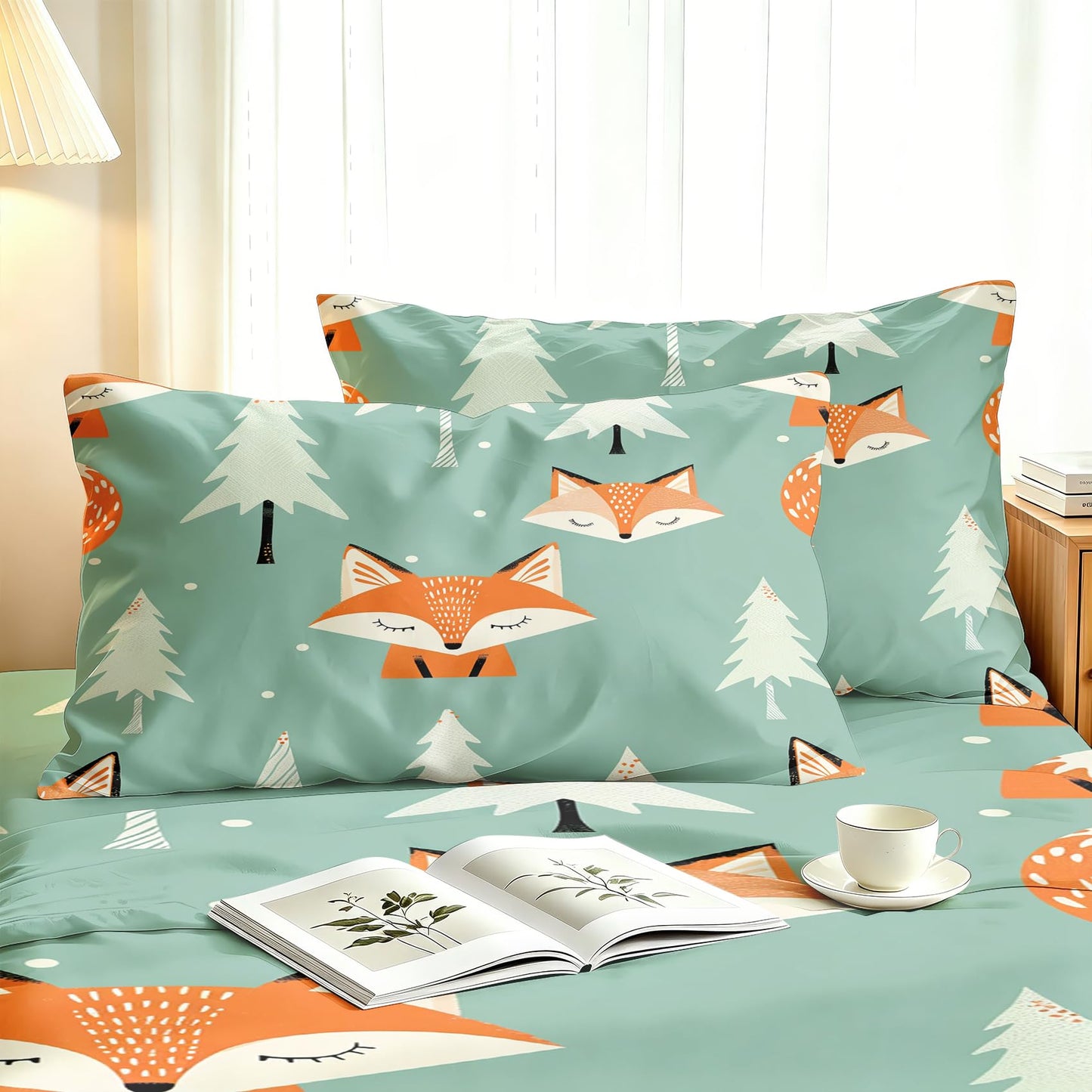 Fox Twin Bedding Set Woodland Animal Sheet Sets