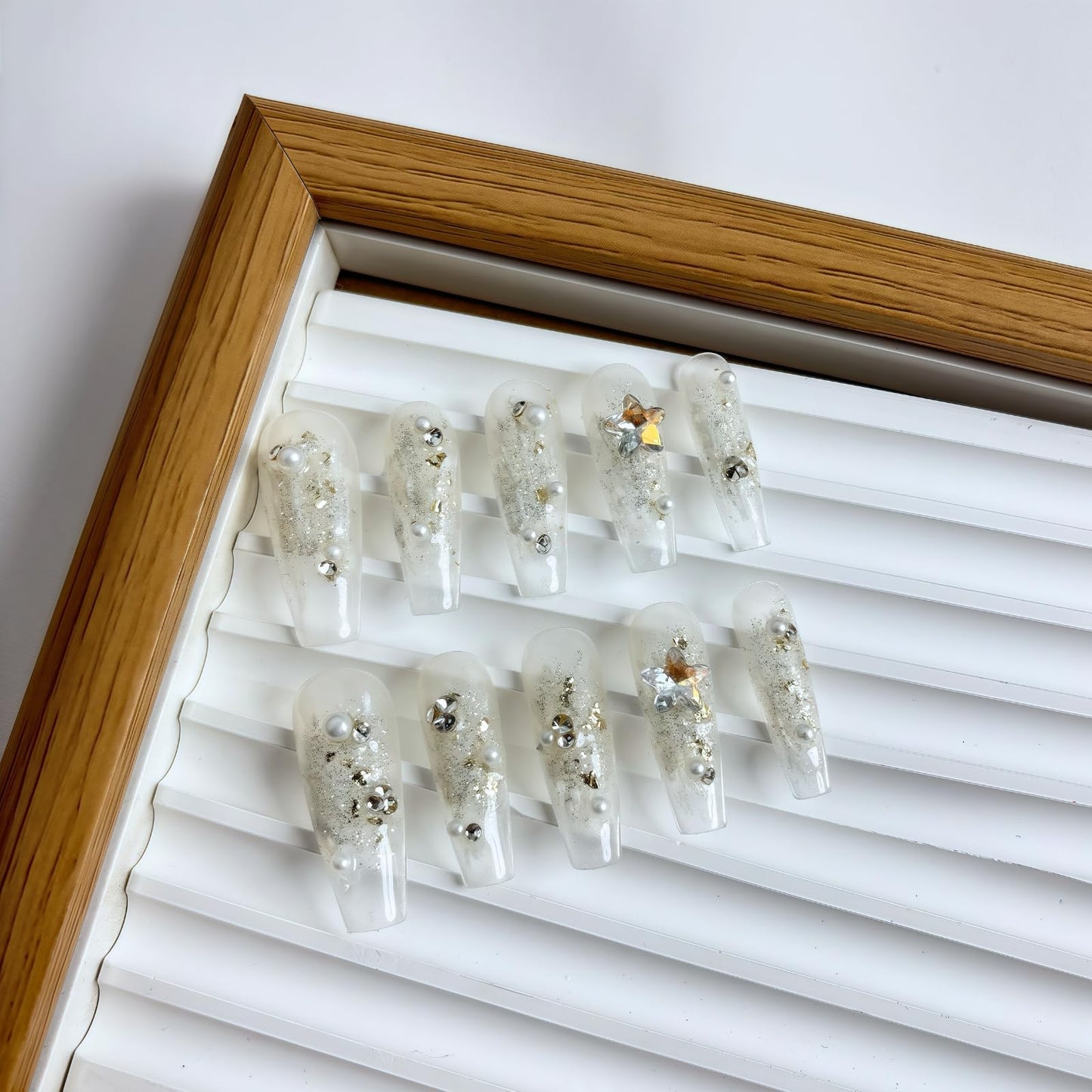 Yabonica 10Pcs Handmade Press On Nails (067P, S)
