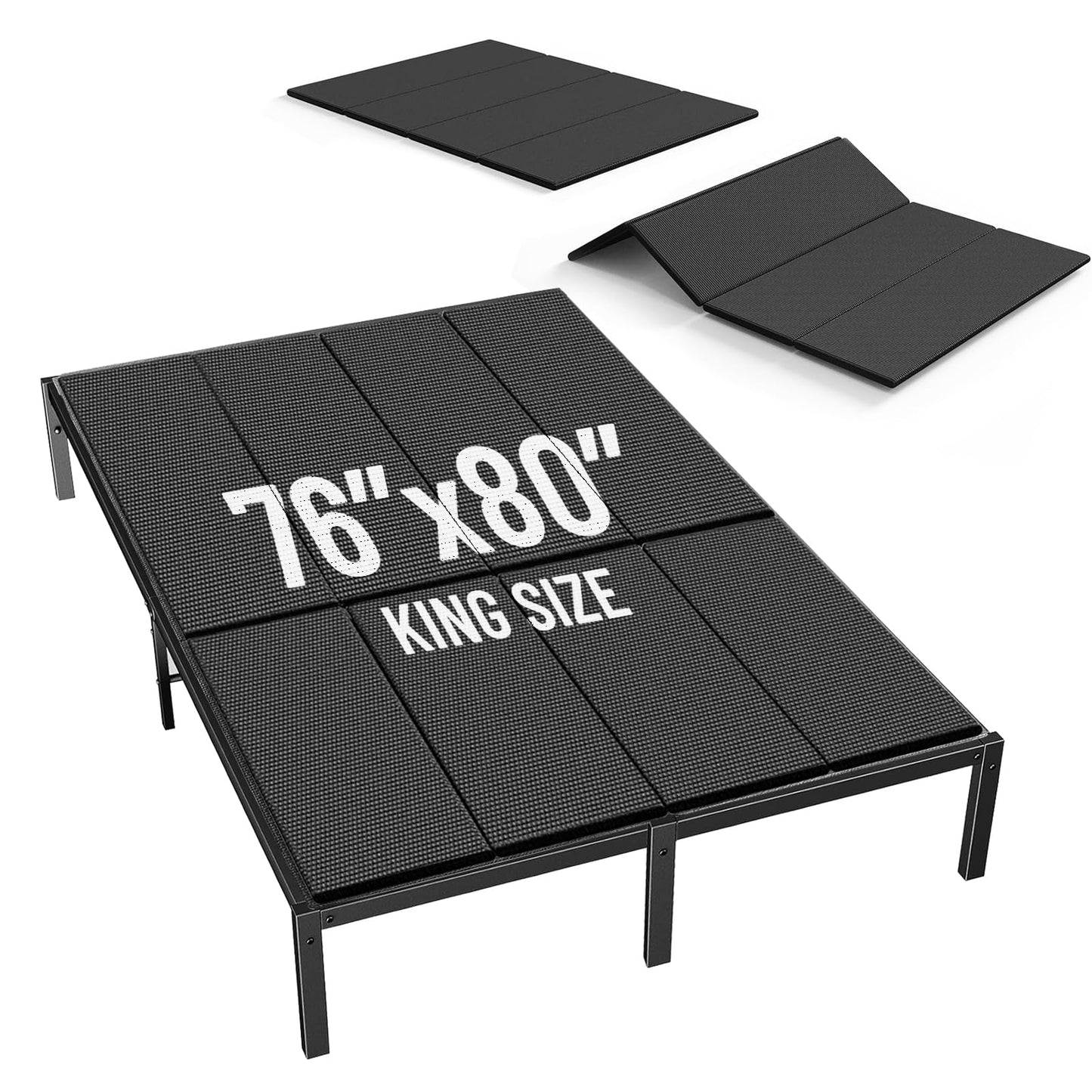 KABUM Bunkie Board King Size Wave-Structured Anti-Sag Bed Support Board Under Mattress 10mm Heavy Duty Bunky Board Noise Minimizing Bunkieboards 76"x80"