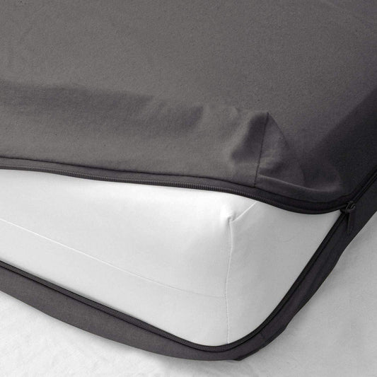 Mattress-Homes Zippered Fitted Sheet, Full Size, 10" Deep Pocket Mattress Encasement Bottom Cover with Zipper, Hotel Quality Brushed Microfiber, Soft, Wrinkle-Free, Dark Grey Solid