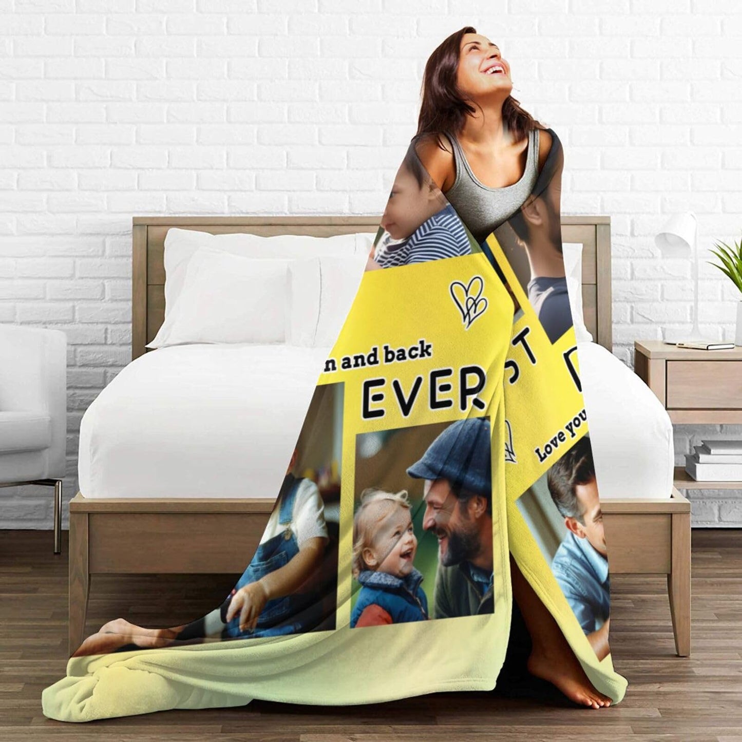 Dewoofly Custom Photo Personalized Flannel Throw Blankets Gift for Your Best Dad Ever, Customized Blanket All Seasons for Birthday Father's Day Presents 60"x50" (Print in USA)