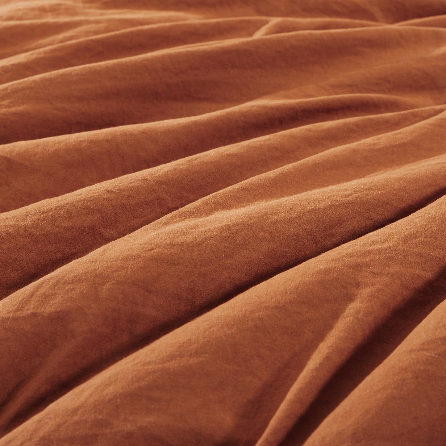 WRENSONGE Queen Comforter Set- 7 Pieces Soft Burnt Orange Bed in a Bag with Fitted Sheet, Flat Sheet, 2 Shams, and 2 Pillowcases-Warm Bed Sets Fall Comforter for All Seasons