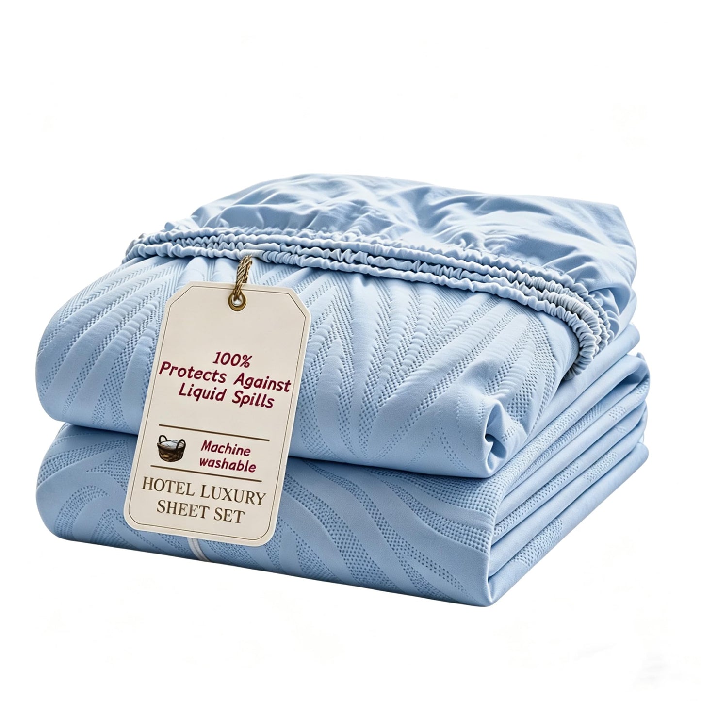 Blue Queen Waterproof Mattress Protector with Pillowcase Protector, Protects Against Liquid Spills, Soft, Noiseless and Breathable, Fits 8"-15" Deep Pocket