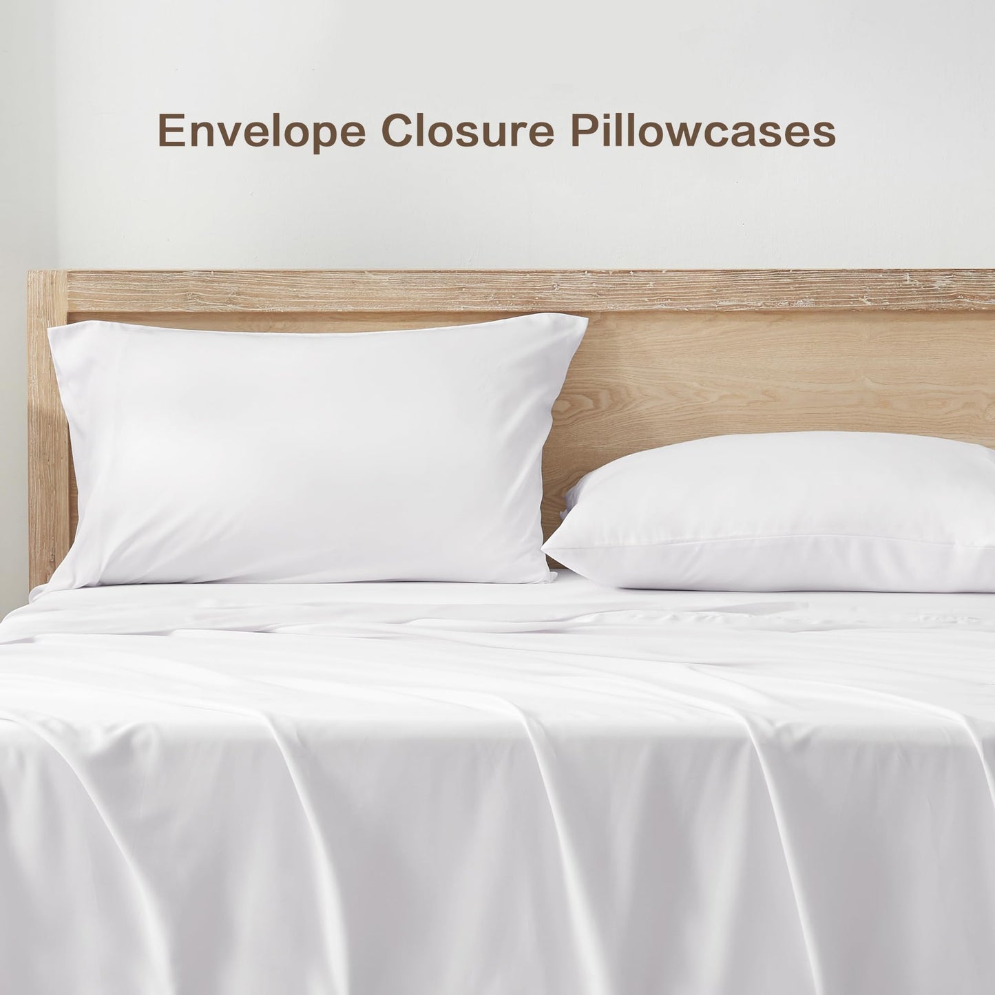 Andency White King Sheets Set, 100% Viscose Derived from Bamboo, Cooling Summer King Size Sheets Set, Deep Pocket Up to 16", Silky Soft Bed Sheets, Hotel Luxury Breathable Bedding Sheets & Pillowcases