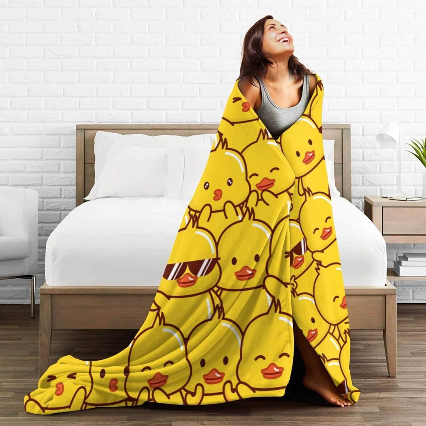Homieblanket Duck Blanket for Boys Girls, Cute Duck Themed Design Printed Throw Blankets for Kids Lap, Chair Sofa, Warm Soft Cozy Blanket, 40"x 50"