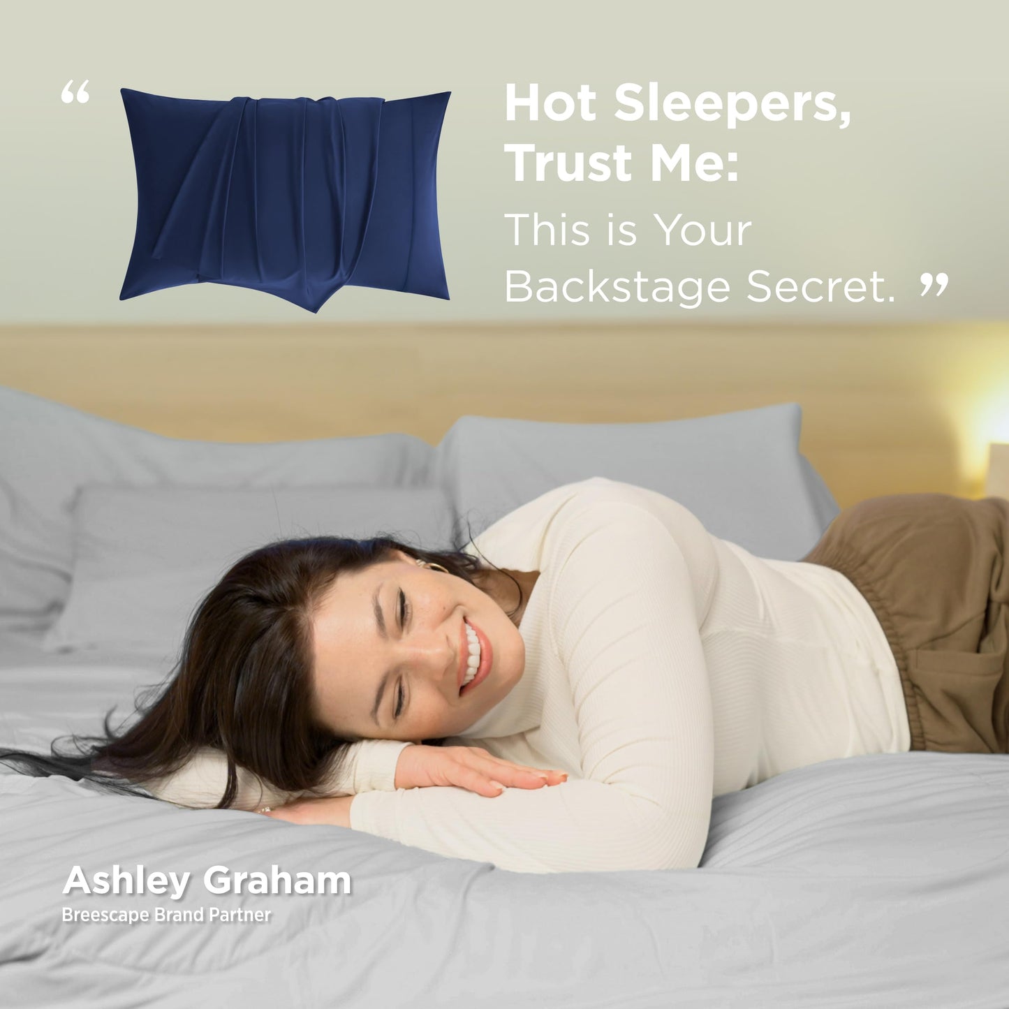 Breescape Cooling Pillow Cases King Size Set of 2, BlendTek™ Cooling Technology for Hot Sleepers & Night Sweats, Silky Soft Cool Pillowcases for Hair & Skin Care, 20" x 36", Twilight Blue