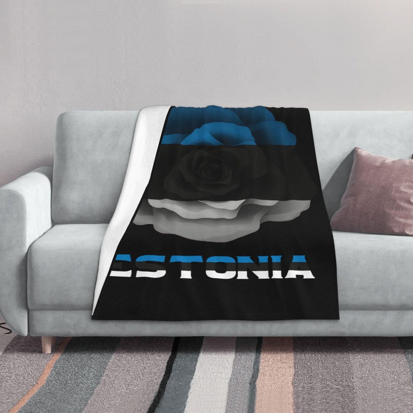 Estonia Flag Throw Blanket Lightweight Flannel Fleece Blankets Warm and Cozy Throws for Winter Bedding and Couch 30x50 Inches Thick-6