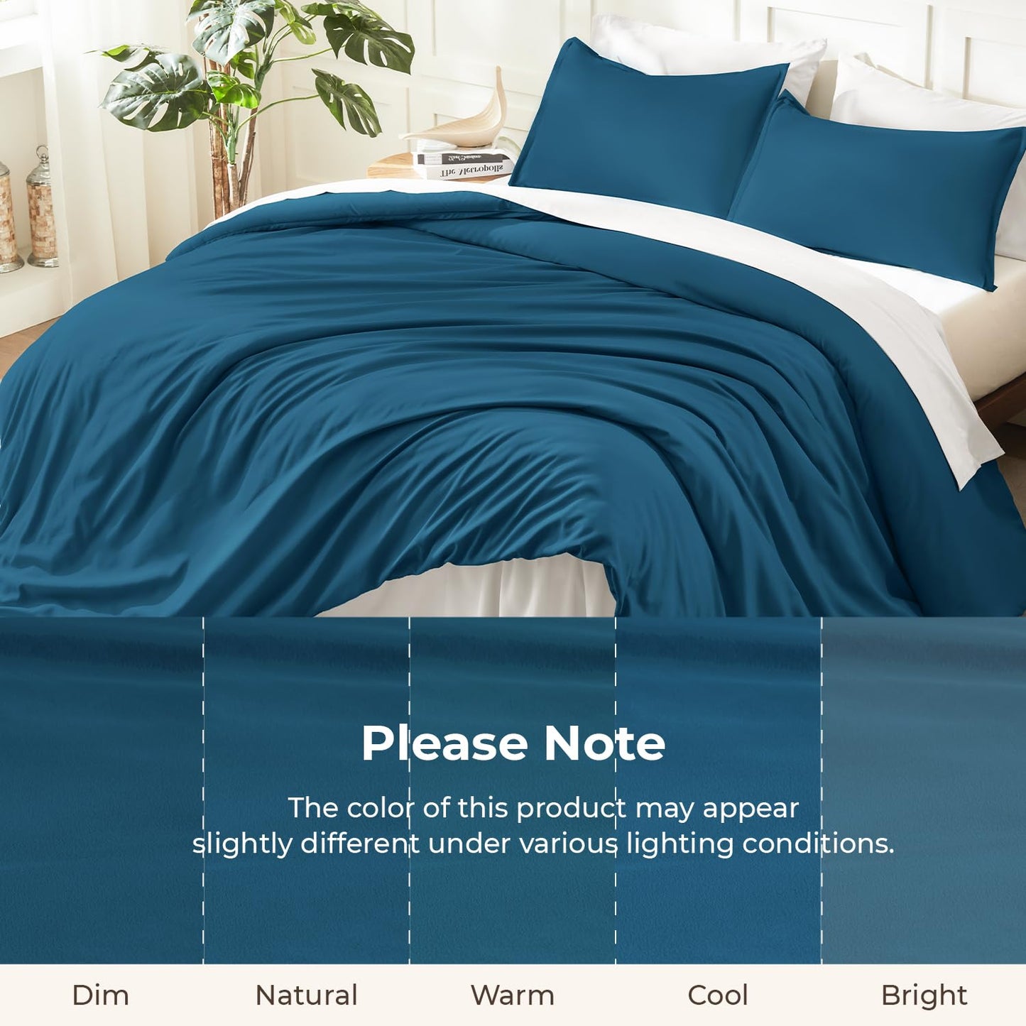 Litanika Teal Comforter King Size, 3 Pieces Turquoise Lightweight Solid Bedding Comforter Set, All Season Fluffy Bed Set (104x90In Comforter & 2 Pillowcases)