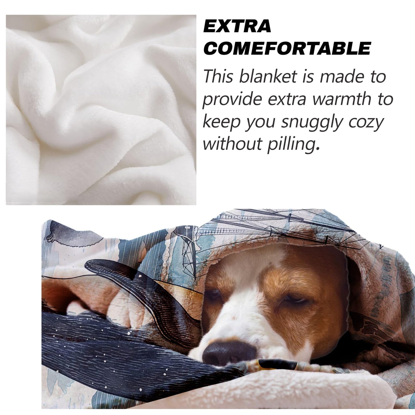 Turamurra Antarctic Expedition Penguin Blanket 50"x60", Cute Penguin Plush Blankets, Ideal for Home Decor, Couch, Bed, Travel, for Adults and Kids