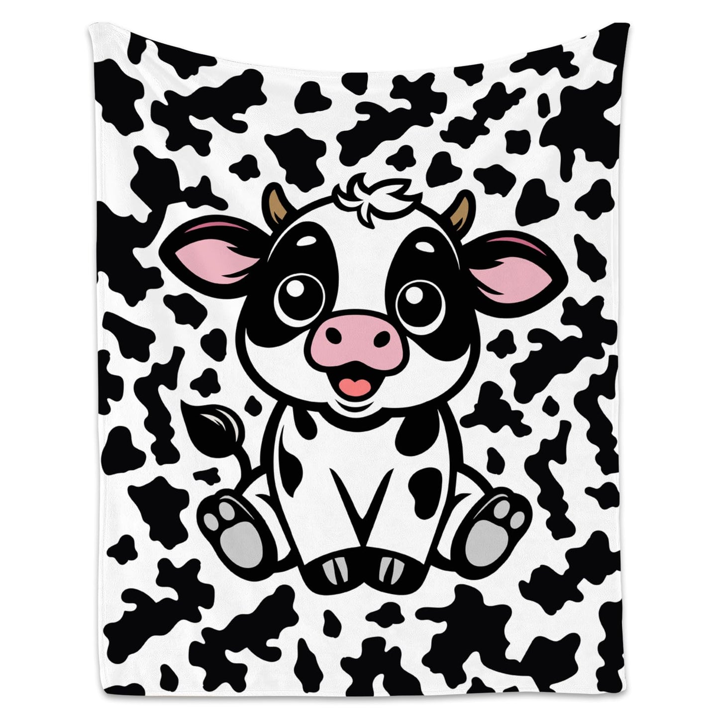 Cow Blanket, Cozy Soft Throw Gifts for Kids, Cute White Flannel Throw Blankets for Couch Office, 30x40 Inches