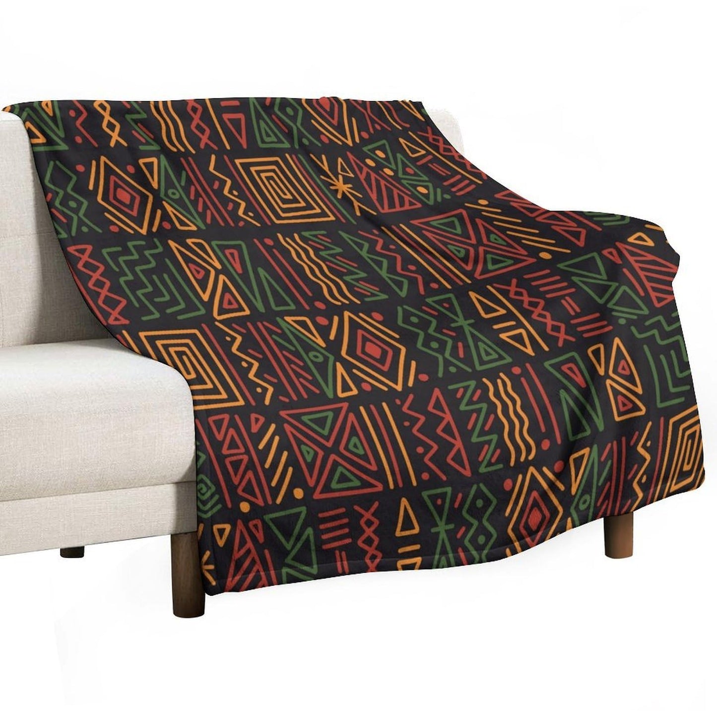 ZhiRain African Tribal Throw Blanket African Juneteenth Ethnic Style Blankets for Sofa Bed Couch Chair Or Dorm 50"x60"