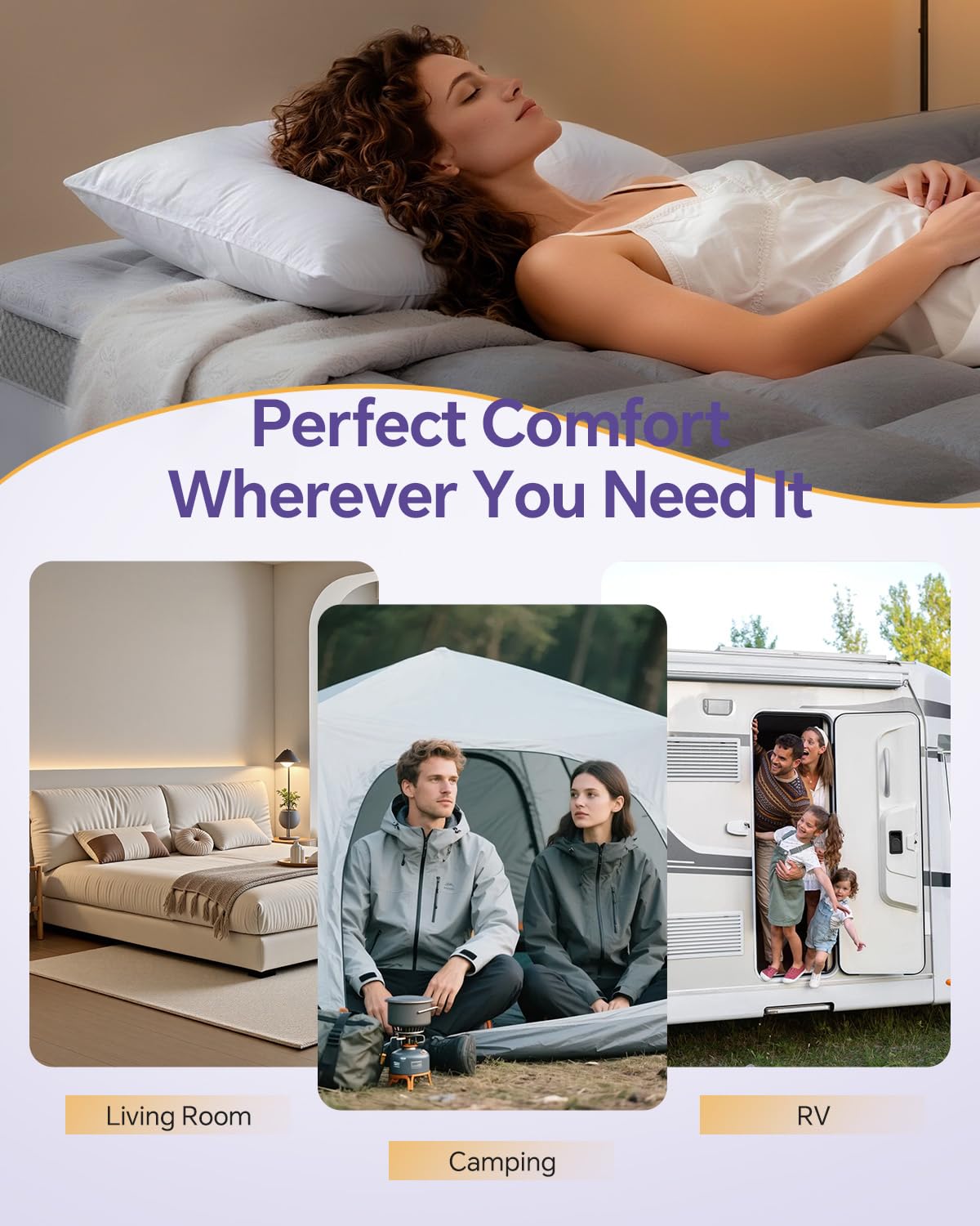 ChiXpace 4 Inch Twin Mattress Topper Dual Layer Memory Foam Mattress Topper, Soft Pillow Top Mattress Cover, Gel Foam Mattress Egg Crate Design, Twin Size Mattresses Pad (Grey)
