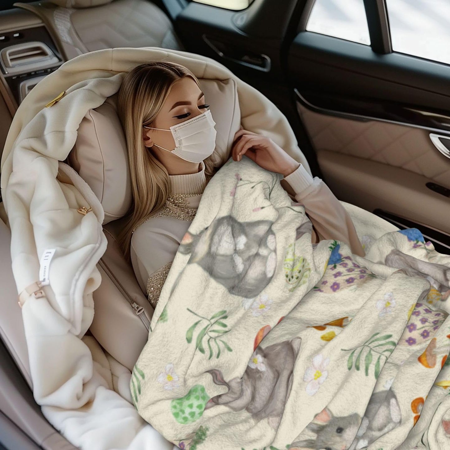 Cute Bunny Blanket 50"x40" Fuzzy Soft Cozy Happy Easter Day Eggs Throw Blankets Soft Throws Warm Lightweight Plush Fleece Throw Blanket for Kids Men Women Gift Bed Couch Sofa