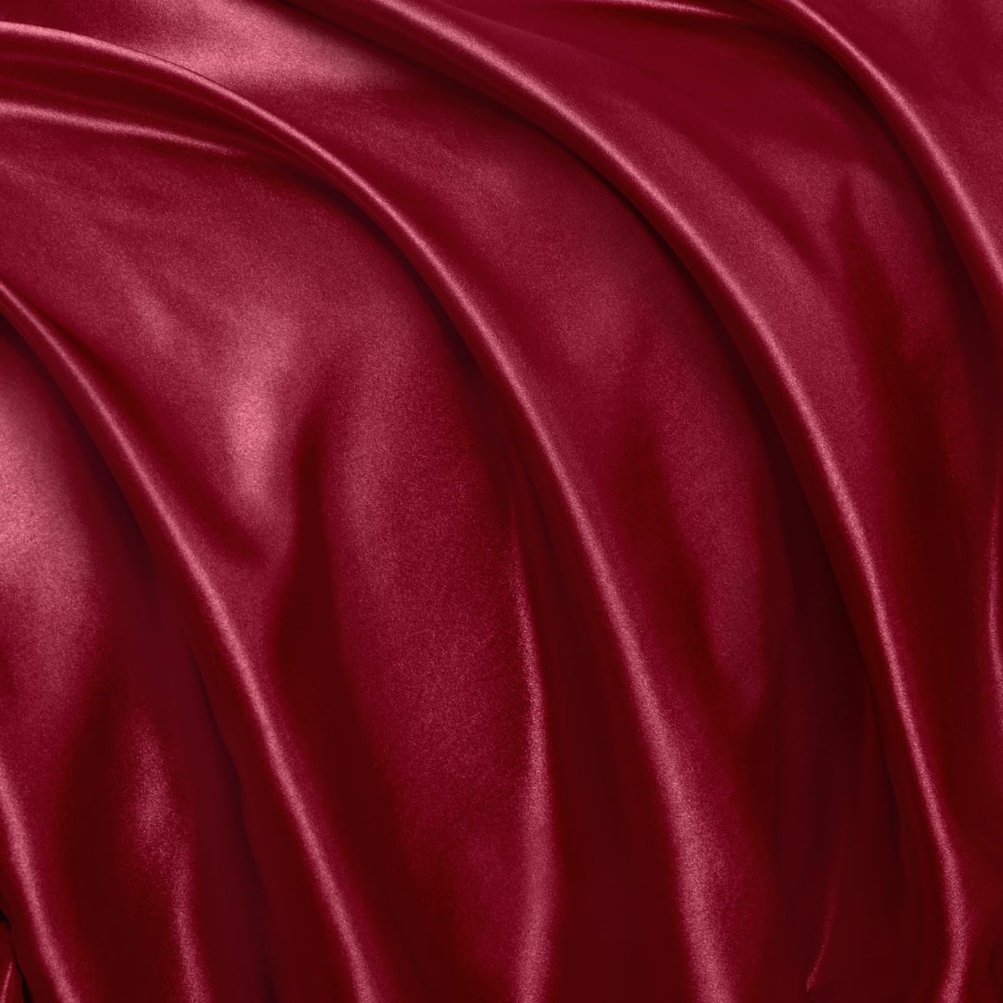 Homiest Ruffled Satin Sheets Full Size 6pc Set - Burgundy Bed Sheet Set with 15 Inch Deep Pocket Fitted Sheet, 1 Flat Sheet, 2 Ruffled Pillow Shams & 2 Pillowcases, Similar to Silk Sheets