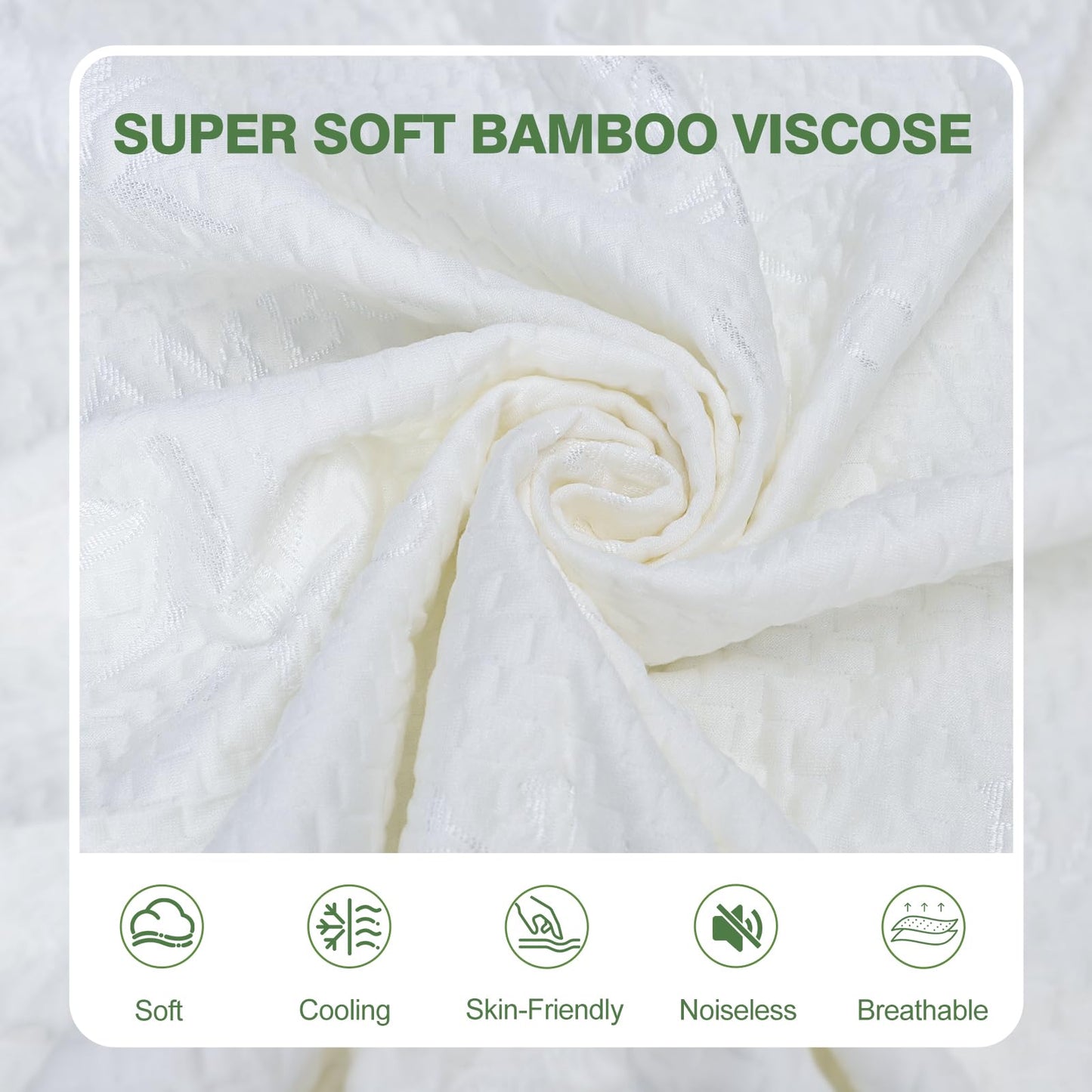 KAYWAZY Waterproof Mattress Protector King Size - Cooling Breathable Mattress Cover for King Bed, Noiseless Soft Bed Pad Cover, Snug Fit Deep Pocket 6''–18'', Ideal for Dorms & Guest Rooms, White