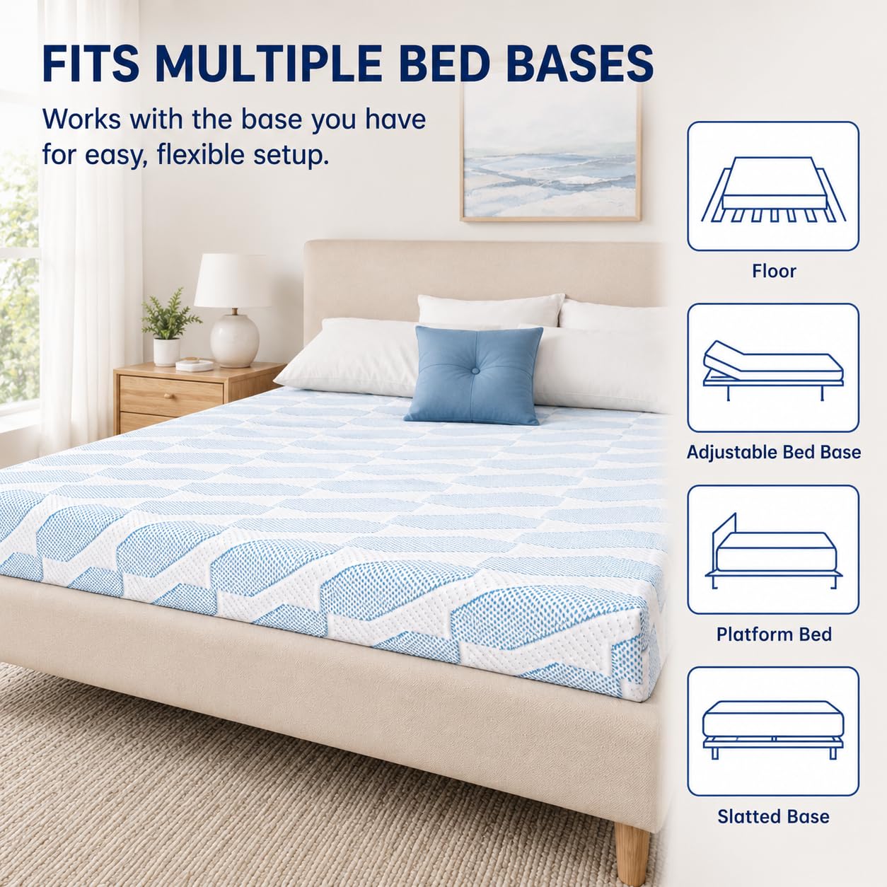 6 Inch Twin Mattress, Twin Size Memory Foam Mattress in a Box, Twin Mattress 6 Inch with Cooling Gel Foam, Medium Firm Support Foam Bed for Pressure Relief, CertiPUR-US Certified, 75" L x 38" W