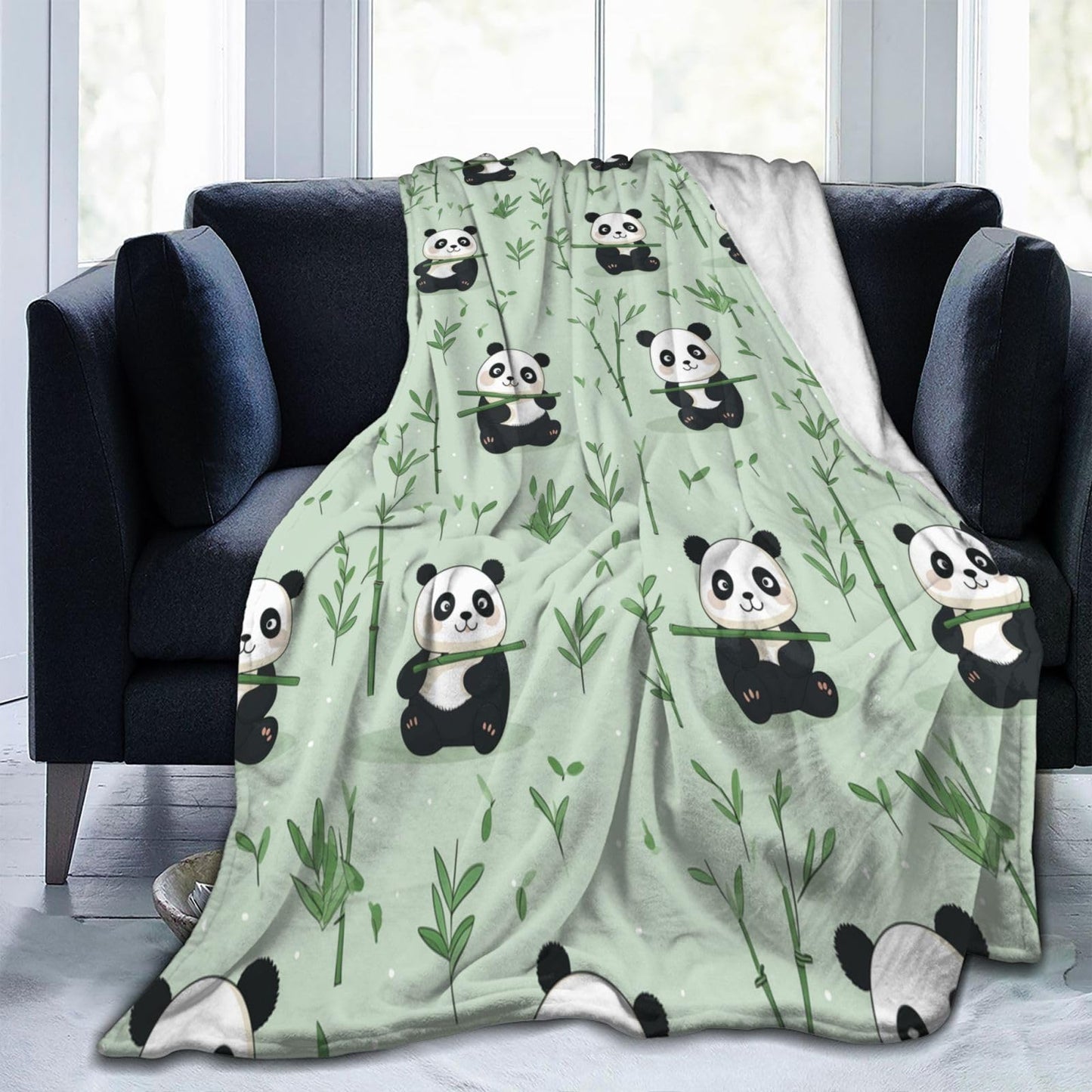 amepay Cute Baby Pandas Blanket Gifts for Panda Lover Adults Kids Girls Cartoon Flannel Throw Blankets Soft Fuzzy Lightweight for Home Decor Couch Bed Sofa 60x50 Inches
