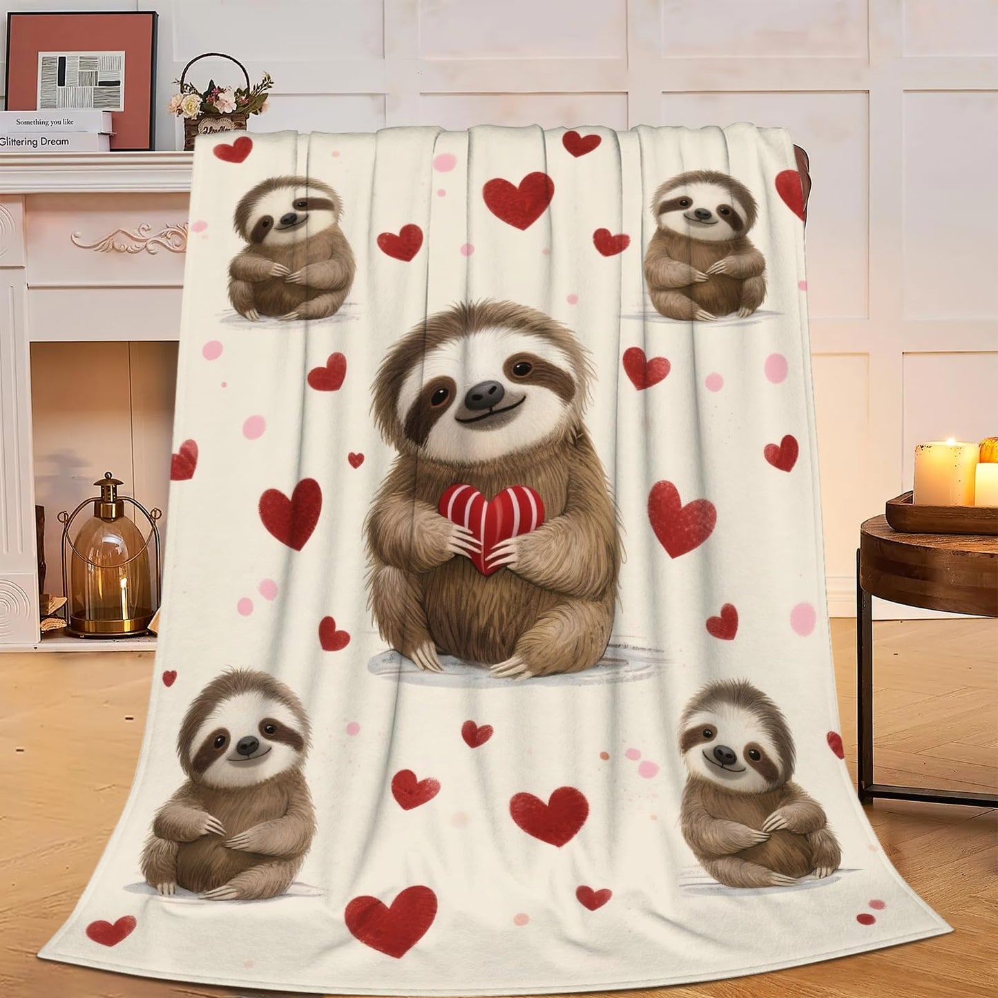 Sloth Blanket, Soft Plush Fleece Animal Throw Blanket - Cozy Warm Stuff Blankets Bedding Sloth Gifts for Women Girls Kids Adults 40"X50"
