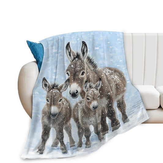 Tijuboni Donkey Throw Blanket Donkey Gifts for Girls Boys Women Men Kids Adults Soft Flannel Fleece Blanket for Couch Sofa Bed Home Decor 40"x50"