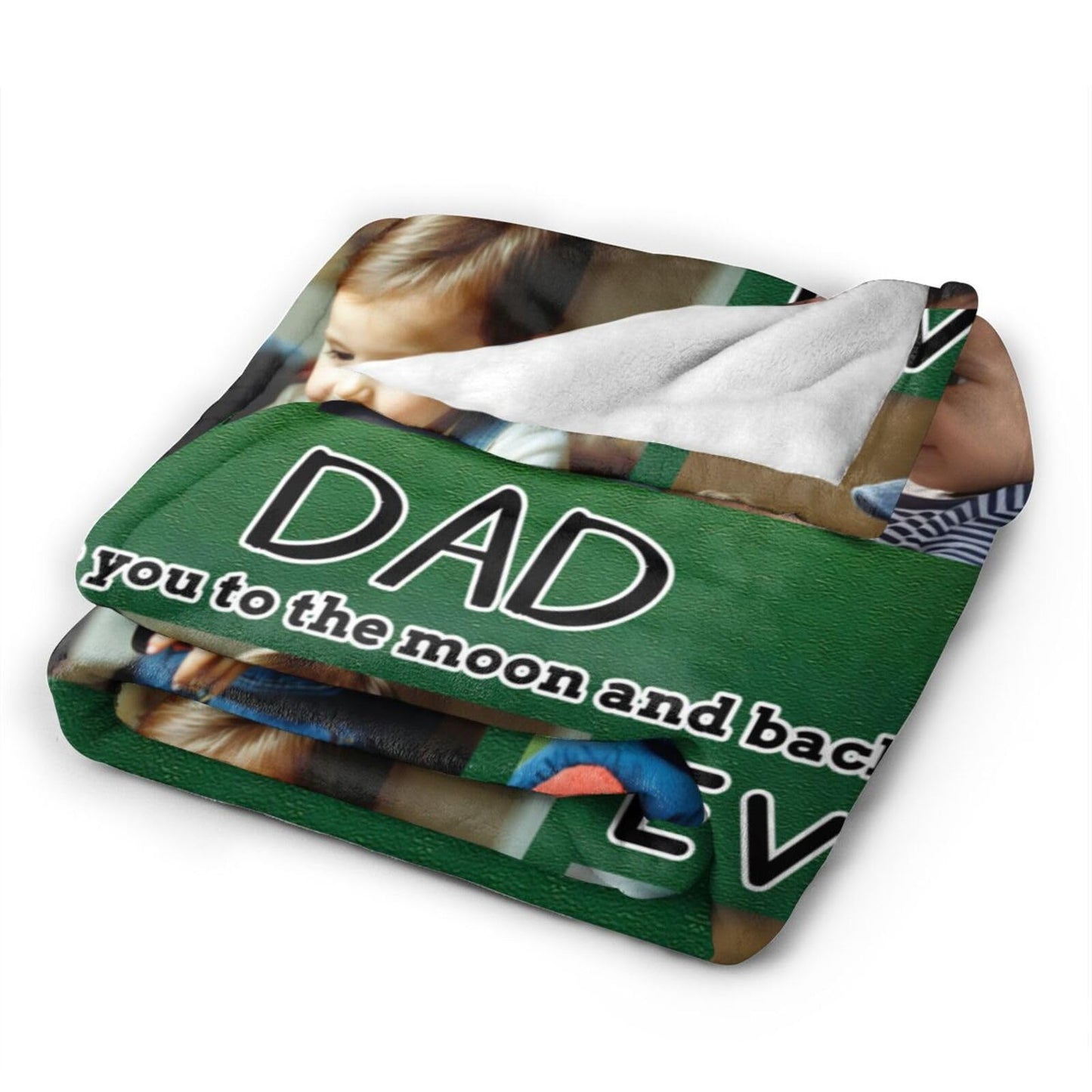 Dewoofly Custom Photo Personalized Flannel Throw Blankets Gift for Your Best Dad Ever, Customized Blanket All Seasons for Birthday Father's Day Presents 60"x50" (Print in USA)