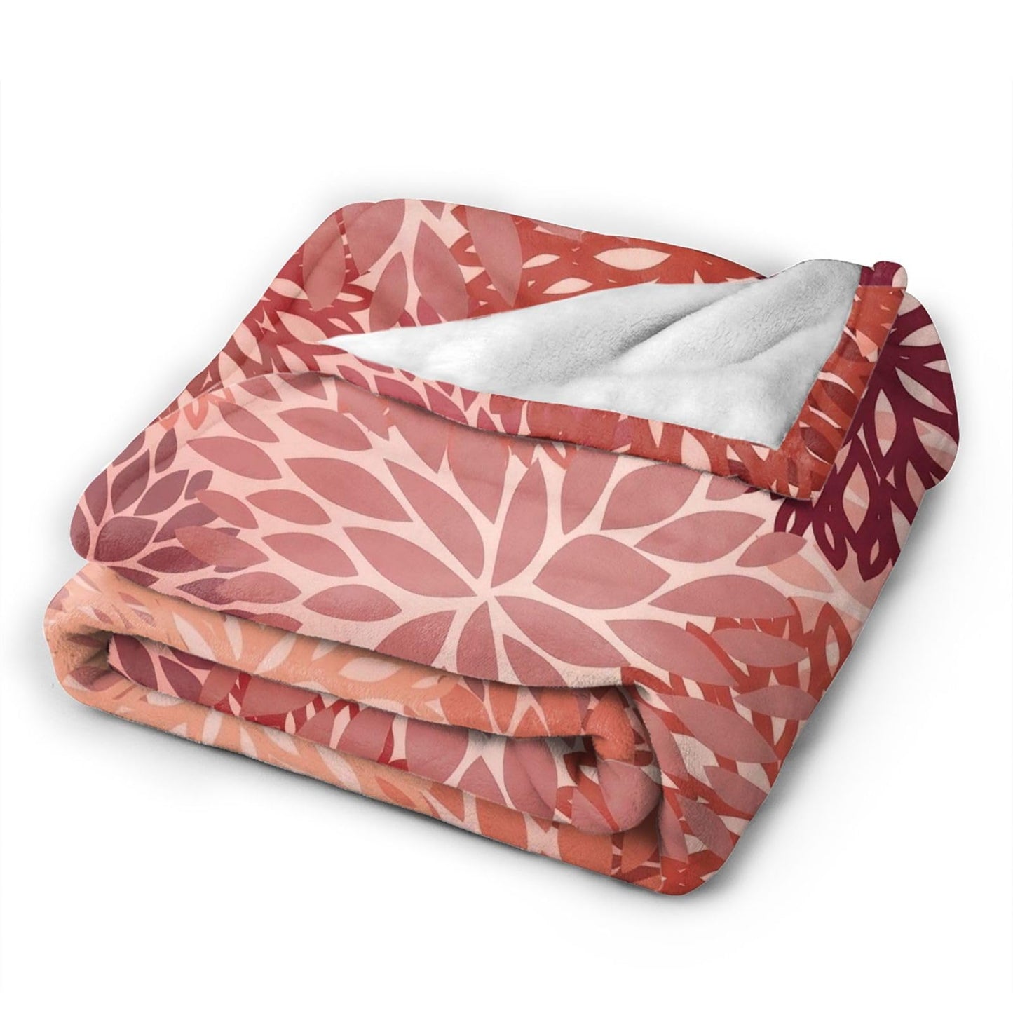 Perinsto Red and Pink Chrysanthemum Floral Throw Blanket Ultra Soft Warm All Season Daisy Flowers Decorative Fleece Blankets for Bed Chair Car Sofa Couch Bedroom 50"X40"