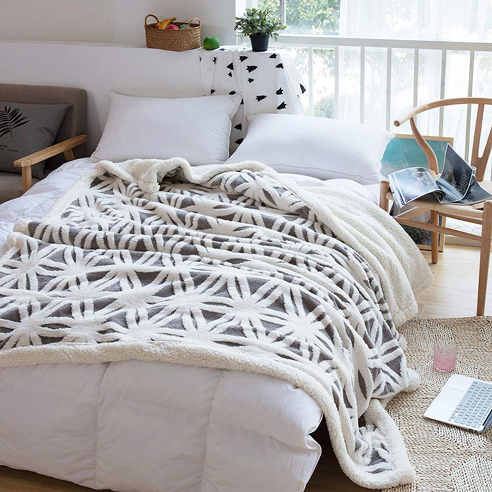 LOMAO Sherpa Fleece Blanket Gifts for Mom Dad Cozy Soft Throw Blanket for Women Men Birthday Gifts Dual Sided Couch Sofa Bed Blanket (Grey,51x63)