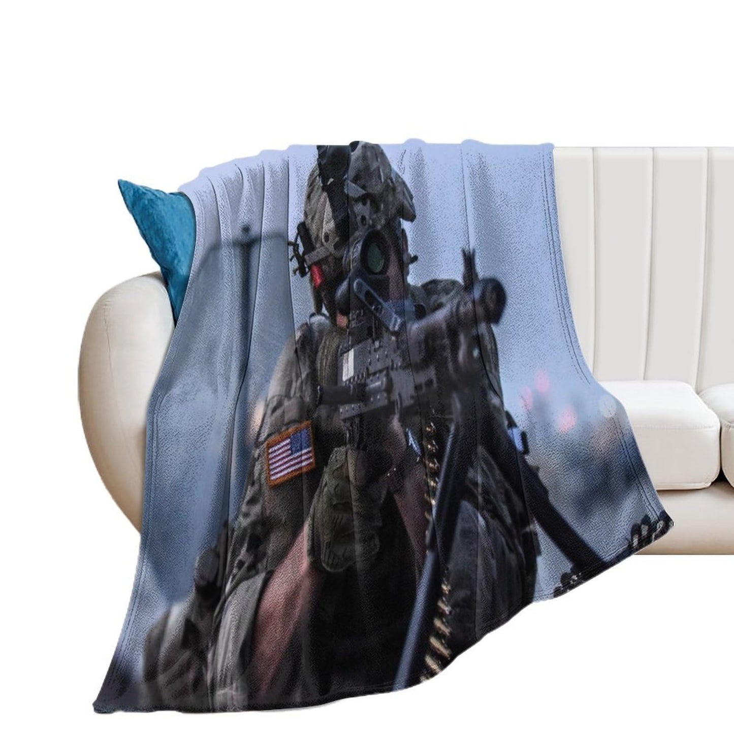 Military Art Flannel Blankets Featuring Fully Armed Special Forces Soldiers(3) Flannel Blanket Wool Soft Blanket Lightweight Plush Suitable for Sofa, Bed, Comfortable Sofa 30x40in（75x100cm）