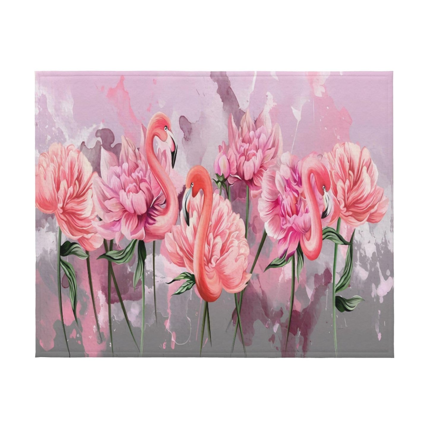 Jfniub Pink Cute Flamingo Modern Art Boho Blanket Throw Bedding Room Decor Flannel Blankets for Bedroom Living Rooms Warm All Season 50"X40"