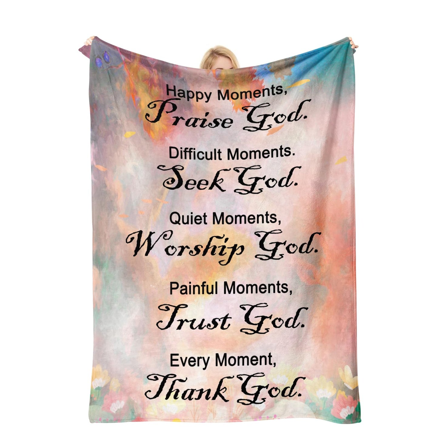 COMFAR Christian Gifts for Women Faith, Inspirational/Religious/Spiritual/Baptism Gifts for Adults/Girl, Soft Throw Blankets for Women/Men, First Holy Communion Gifts for Girls 40"x 50"