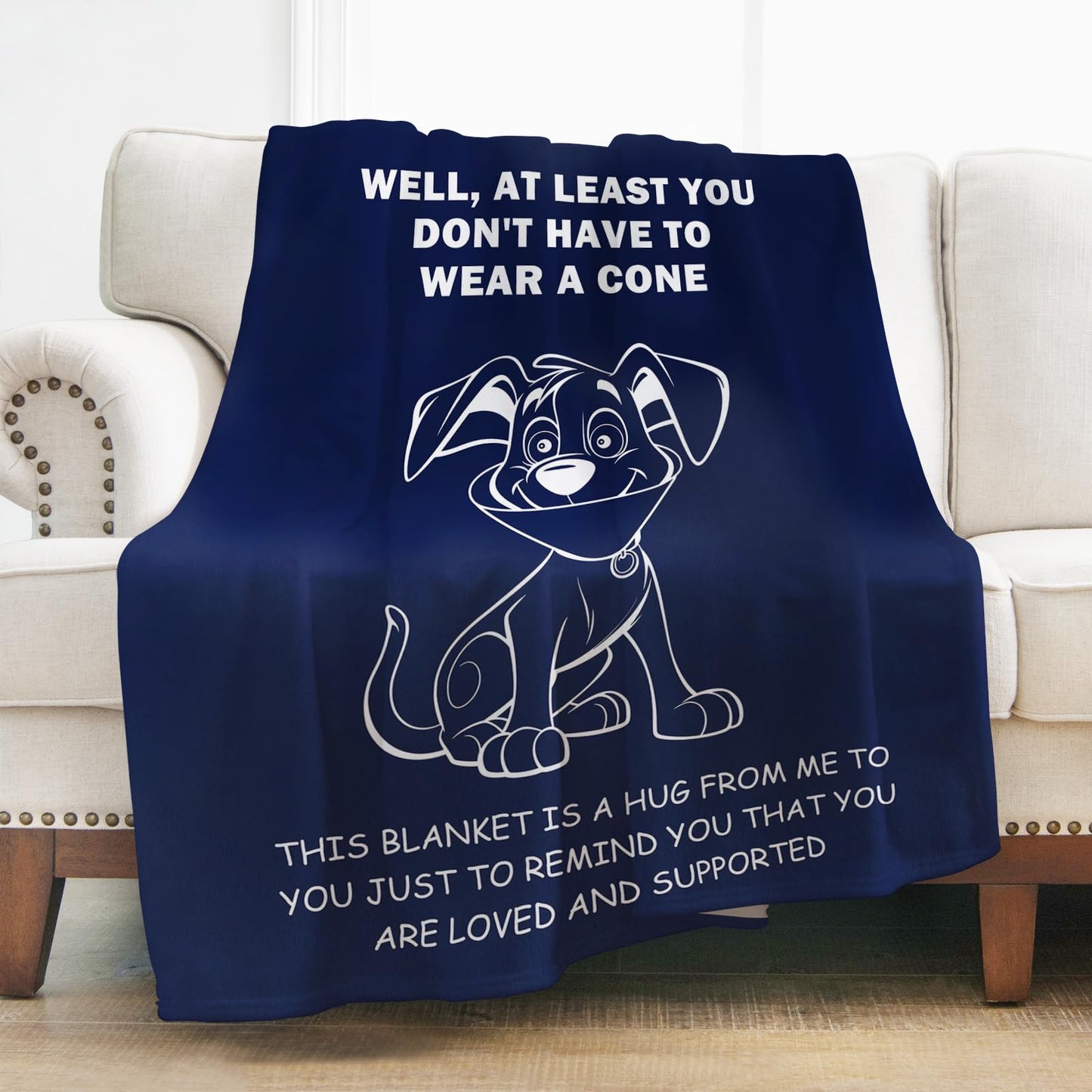 Levens Get Well Gifts for Men Women After Surgery, Sympathy Gift for Surgery Recovery Feel Better Get Well Blanket Cancer Care Gifts for Women, 50"x60" at Least You Don't Have to Wear a Cone Blankets