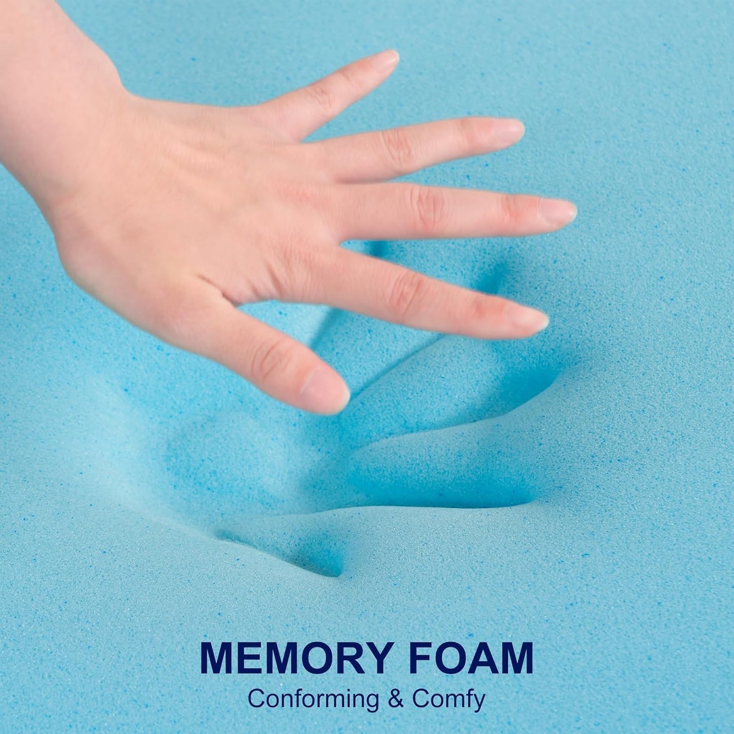 ELEMUSE 3 Inch Full Size Memory Foam Mattress Topper, High Density Gel Foam Bed Toppers with Cooling Pillowtop for Back Pain Relief, Medium Firm Mattress Pad for Comfort Body Support