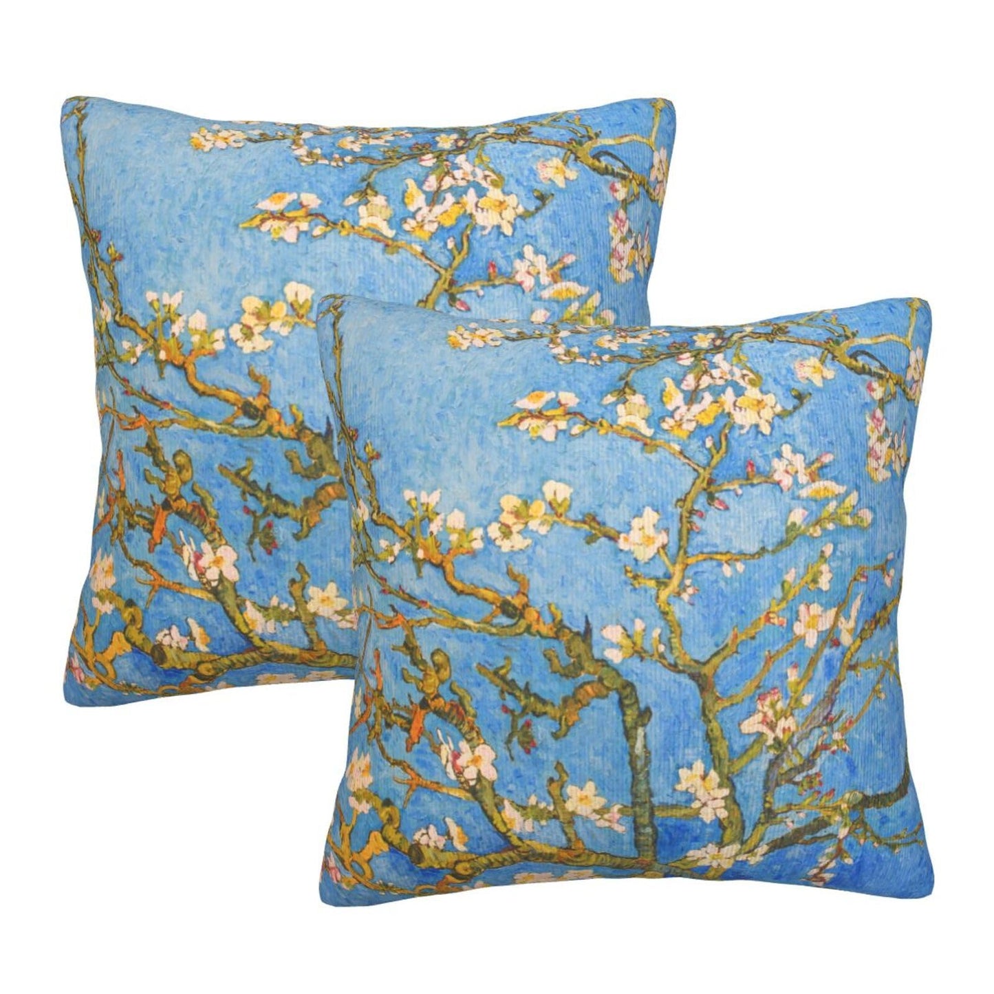 aipoase Blossom Throw Pillow Covers 18 X 18 Inch Set of 2 Pillow Cases Decoration Cushion Cover for Sofa Bedroom Living Room Outdoor