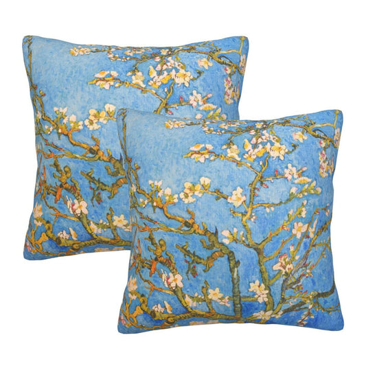 aipoase Blossom Throw Pillow Covers 18 X 18 Inch Set of 2 Pillow Cases Decoration Cushion Cover for Sofa Bedroom Living Room Outdoor