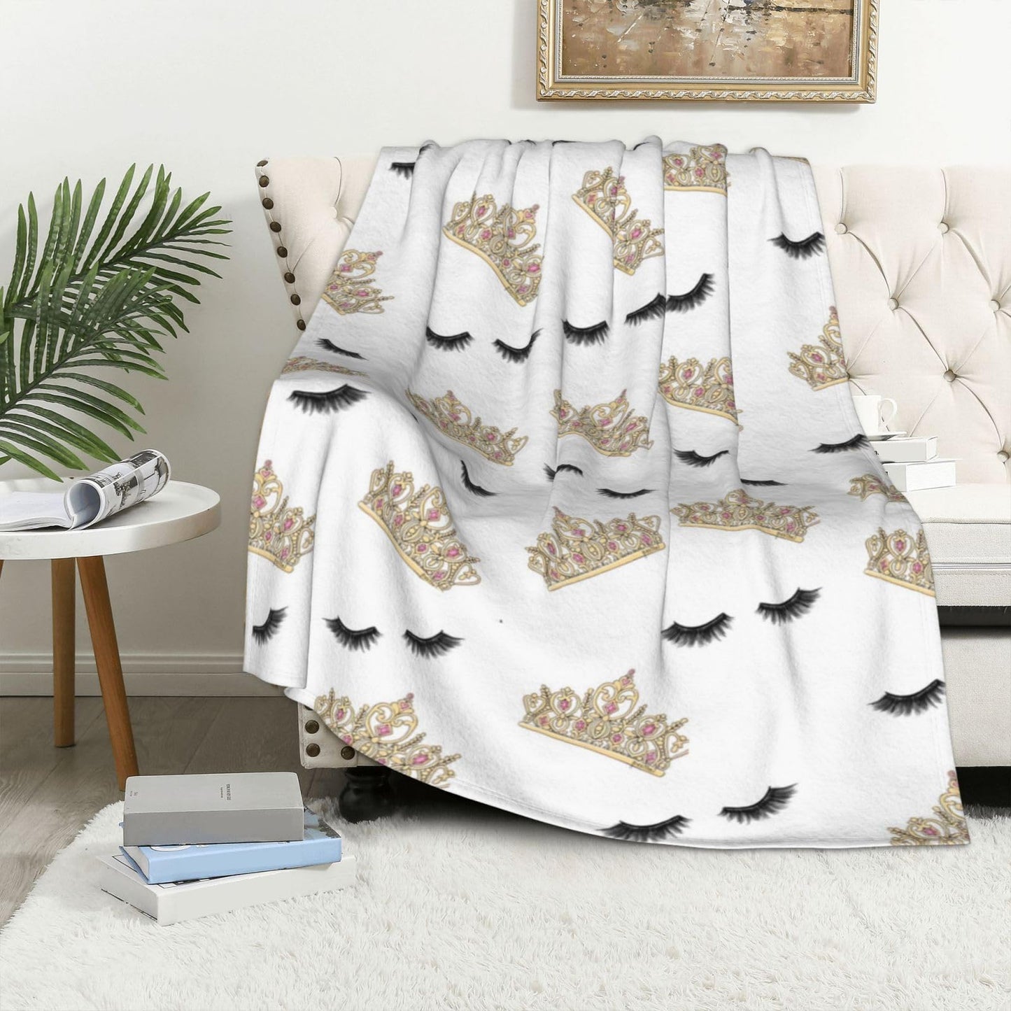 Ultra Soft Cute Lash Decor Blanket Eyelash Blanket Flannel Throw Blanket Bedding Suitable for Travel Camping Living Room Sofa Bedroom Decoration Gifts (Style-5, 50inx40in)