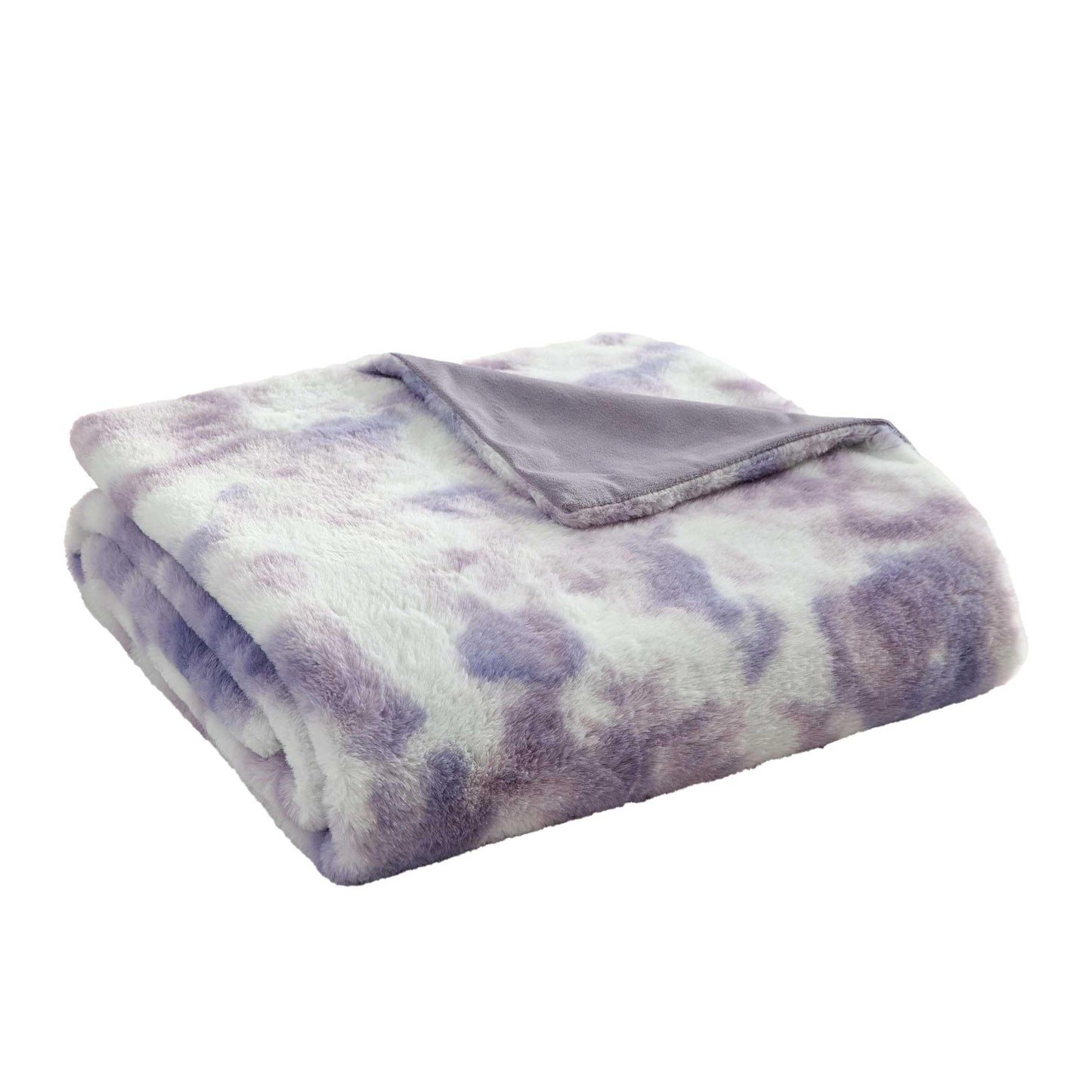Betsey Johnson - Blanket, Buttery-Soft Faux Fur Throw Blanket for Couch or Bed, Boldly Plush & Oversized Bedding (Sunset Tie Dye Purple, 50" x 70")