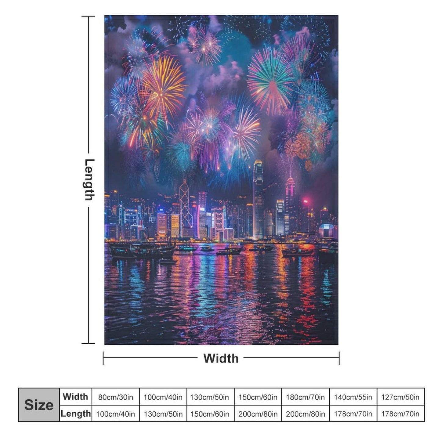 TOWINSFB Modern Cityscape Firework Throw Blanket, Soft Cozy Warm Flannel Colorful Building Night Scenery Blanket for Couch Sofa Bed, 30"x40"