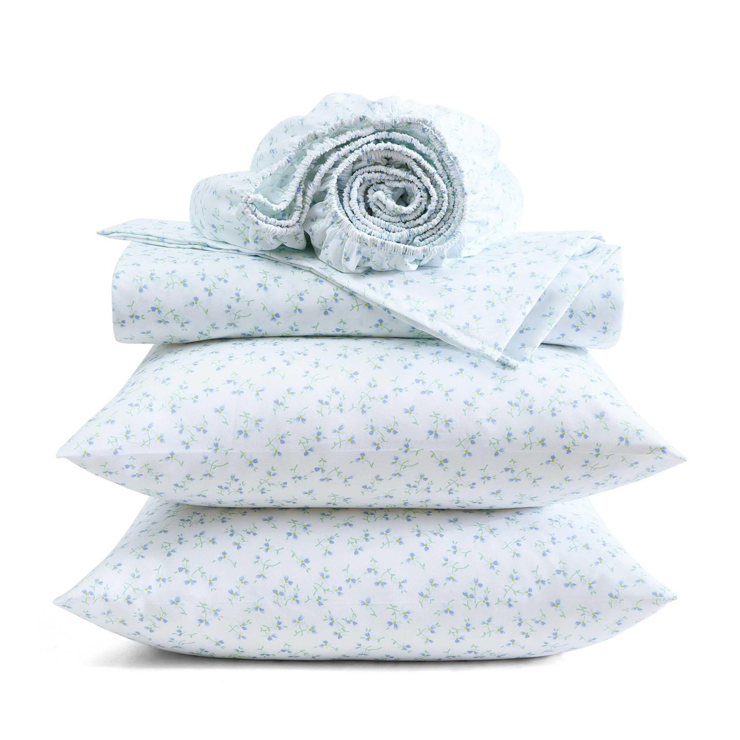 Betsey Johnson - Queen Size Sheet Set, Ultra-Soft Bedding with Smooth Feel, Deep Pockets, Bed Sheets with Matching Fitted Sheet & Pillowcases (Ballet Floral Blue)