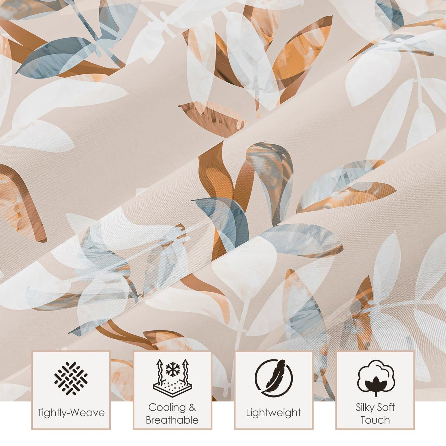 HCORA Floral King Size Sheets Set, Luxury 1800TC Hotel Quality Double Brushed Microfiber Deep Pocket Bed Sheets, Ultra Soft, Breathable and Cooling, 4PC, King