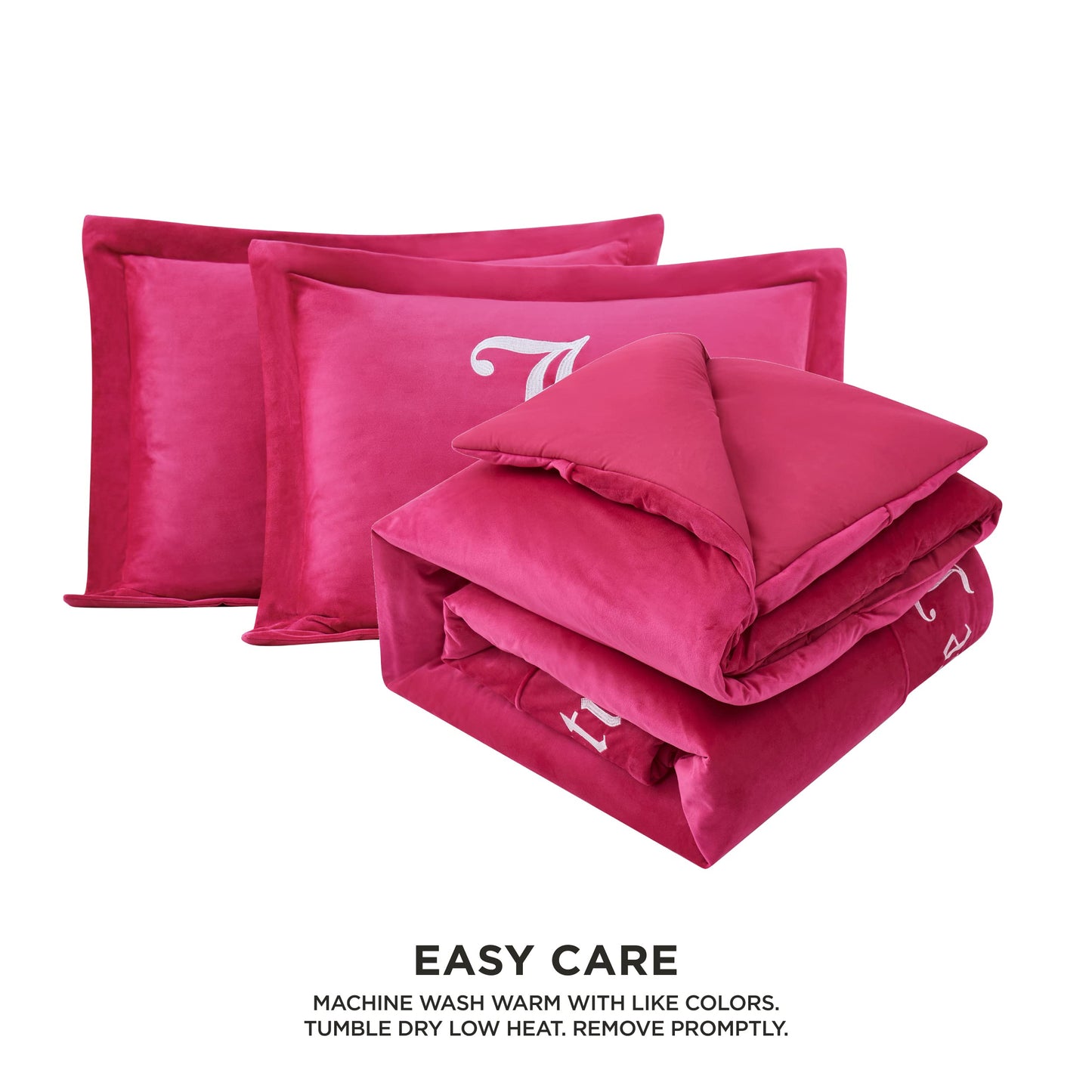 Juicy Couture - Comforter Set - Gothic Design Bedding - King - 3 Piece Set Includes (1) 108" x 92" Comforter and (2) 20" x 36" Shams - Wrinkle Resistant - Premium Bedroom Decor - Hot Pink