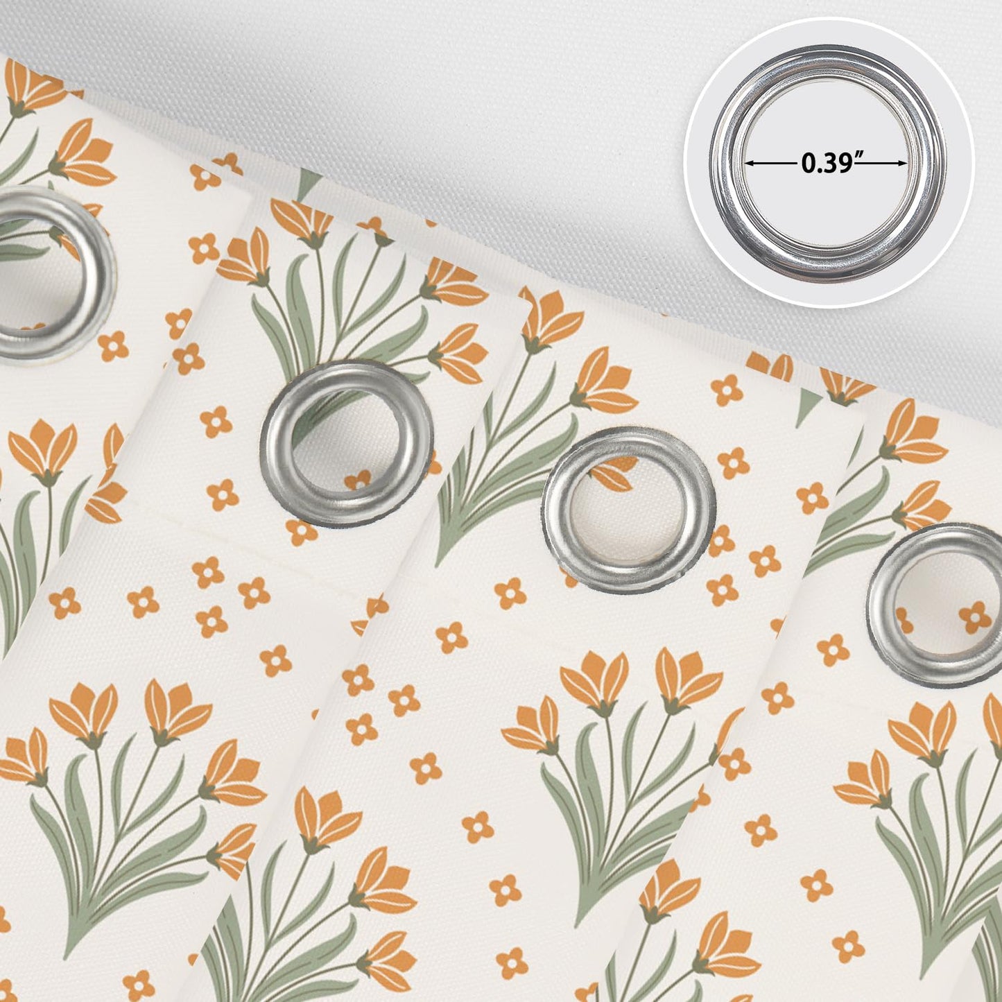 Xiazhilaio Boho Floral Shower Curtain with Hooks 71x74 Inch