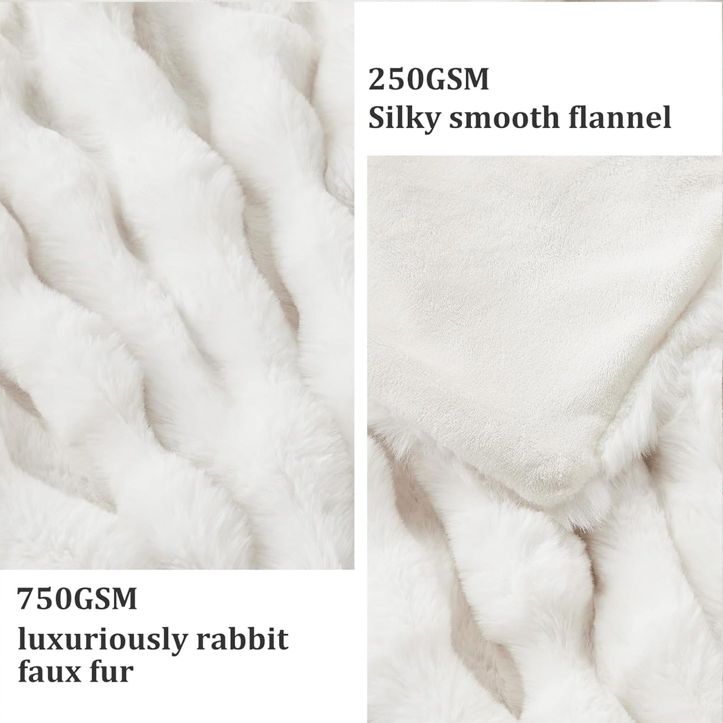 Faux Fur Throw Blanket for Couch, 1000 GSM Cozy Fuzzy Fluffy Soft Plush Thick Bubble Sherpa Blanket for Sofa Bedroom Living Room, Mothers Day Birthday Gifts for Women Home Decor