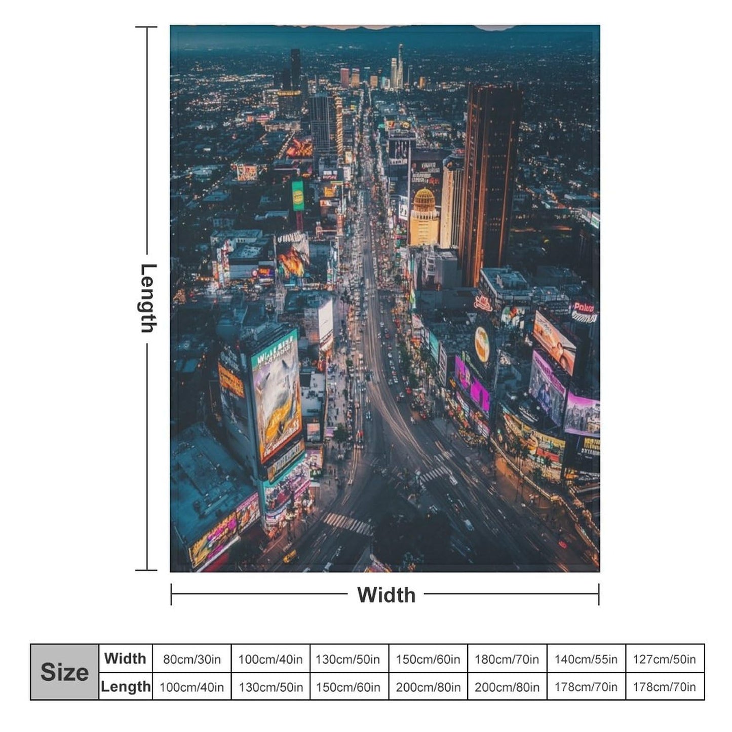 HDESDIS City Skyline Sunset Flannel Throw Blanket, Soft Cozy Warm Fleece Urban Scenic Night Landscape Blanket for Couch Sofa Bed, 50x60 Inch