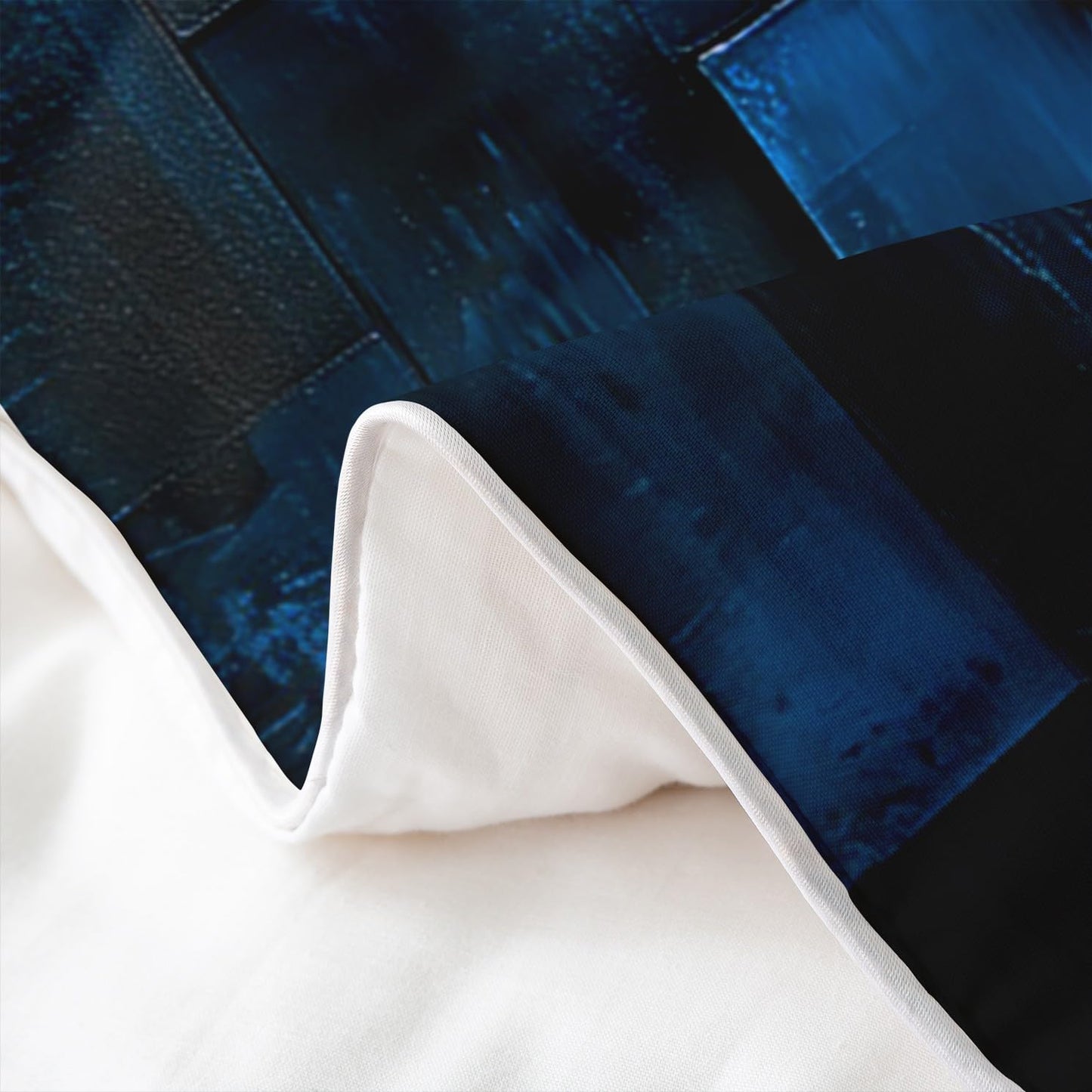 jejeloiu Blue Earth Black Duvet Cover 100% Cotton King Size Kids Abstract Geometric Comforter Cover for Boys Girls Teens Modern Art Bedding Set Breathable Soft Room Decor