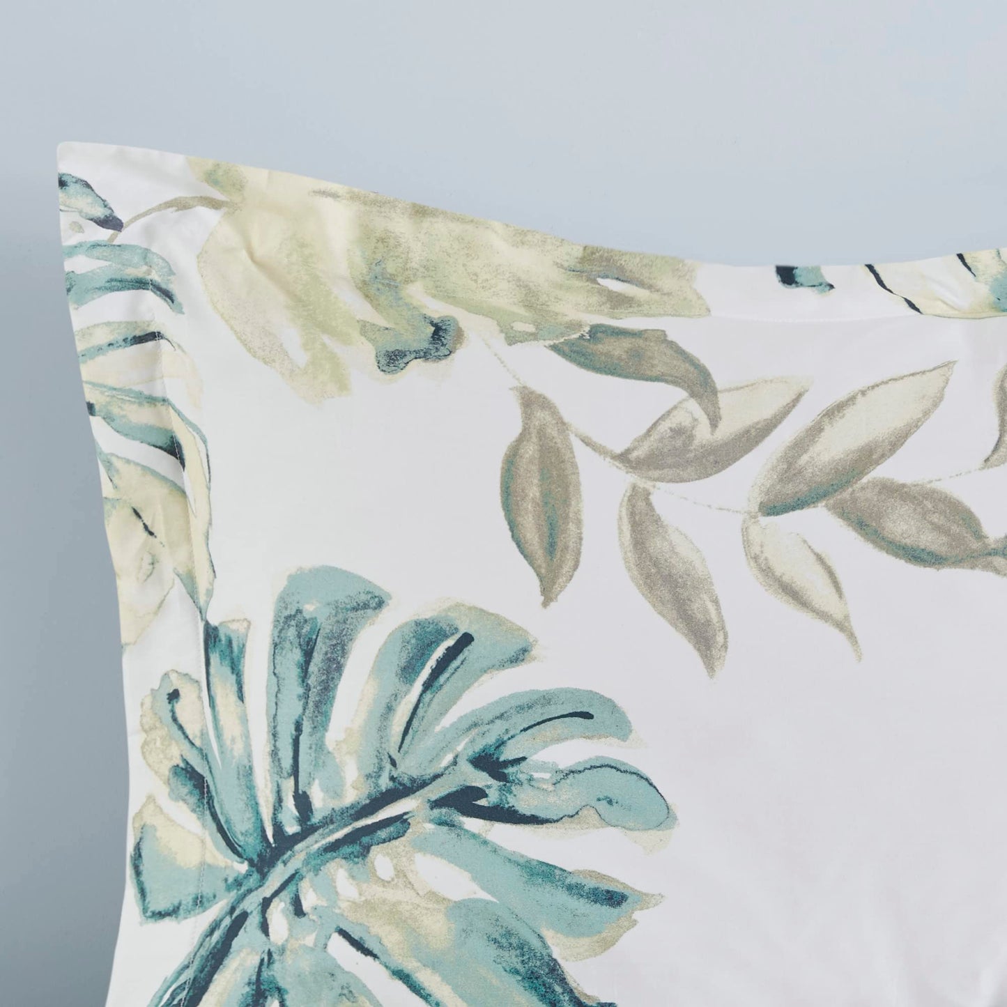Harbor House Cozy Cotton Comforter Set - Coastal, All Season Down Alternative Casual Bedding with Matching Shams, Decorative Pillows, Lorelai, Monstera Leaf Green King(110"x96") 6 Piece