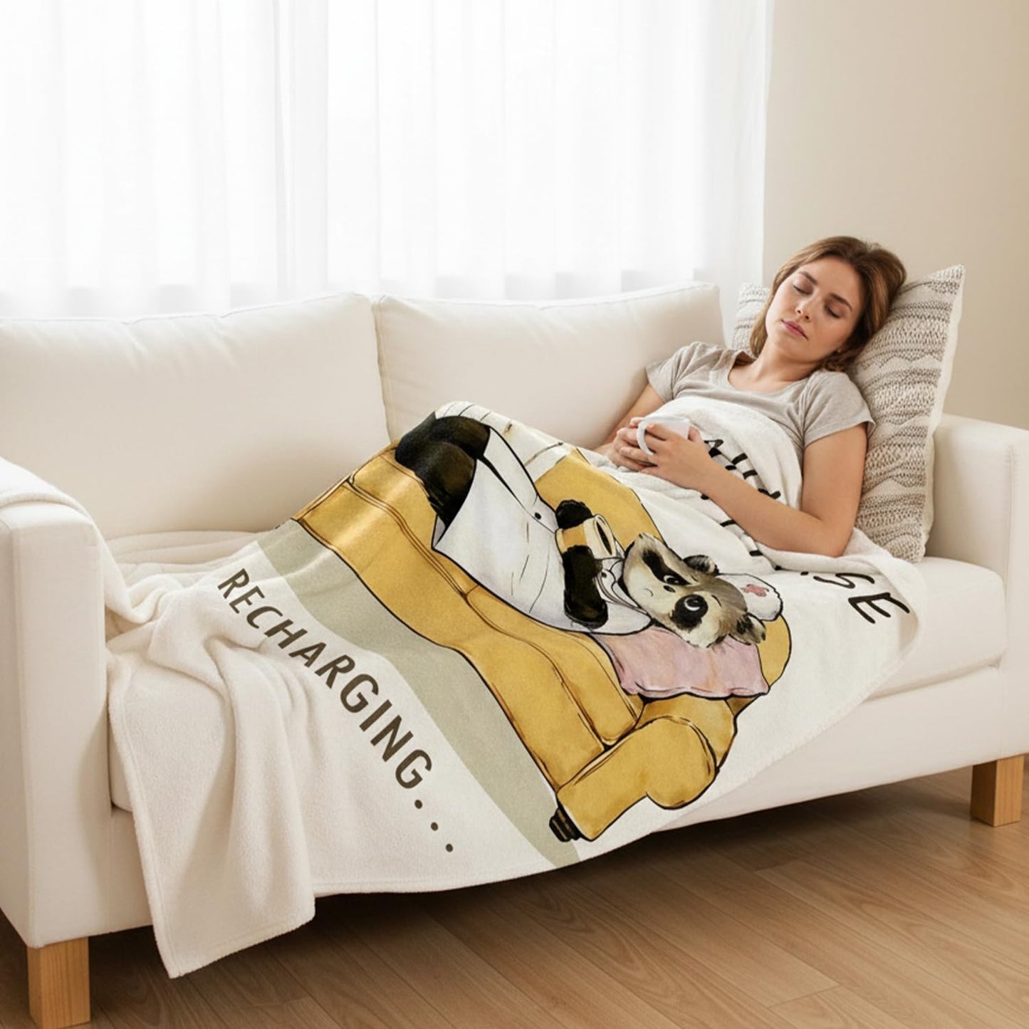 Wxiben Nurse Appreciation Gifts for Women - Nurse Raccoon Soft Flannel Throw Blanket Nurses Week Day Gift for Her Nursing Student Graduation Birthday Gifts for LPN RN Nurses Practitioner 60 x 50 Inch