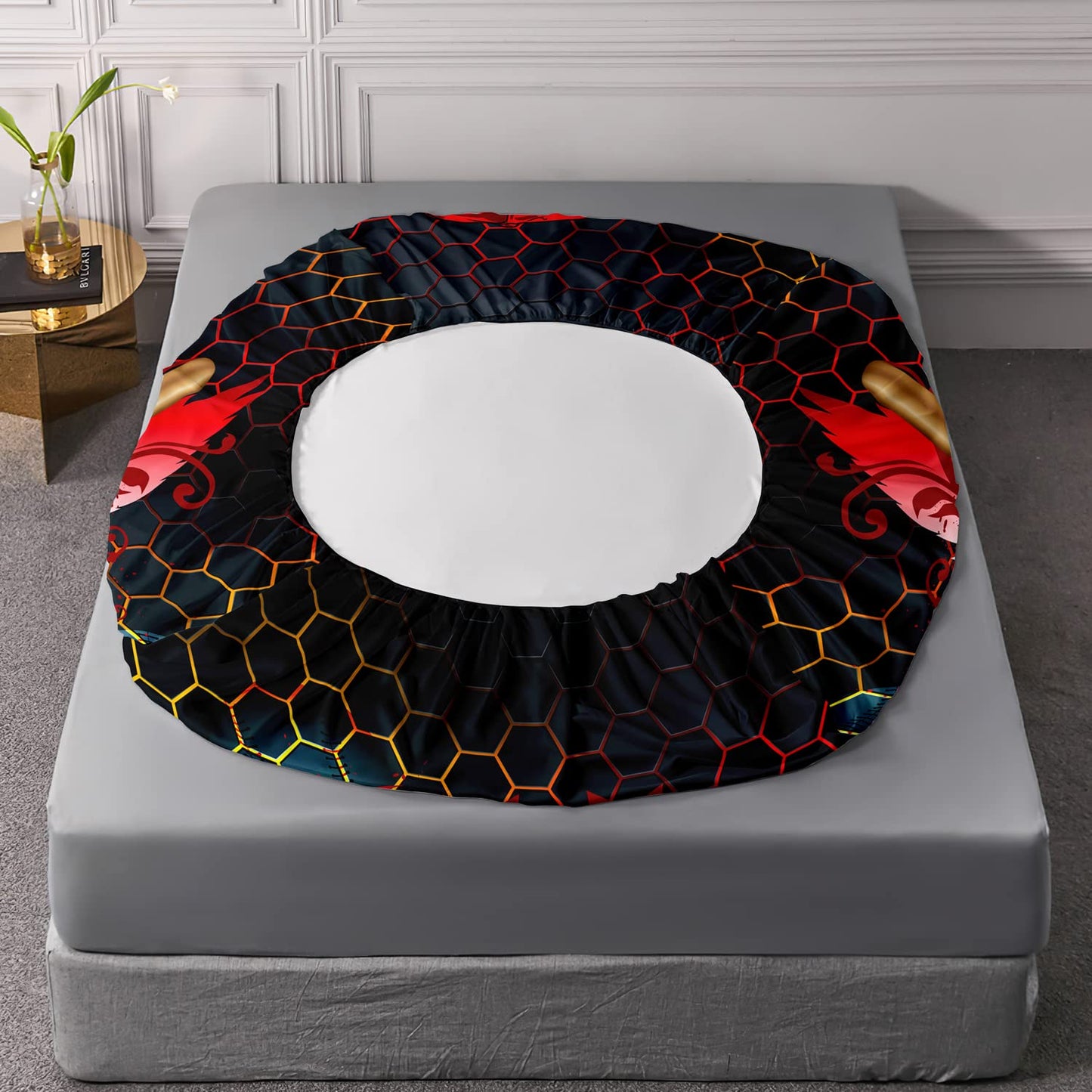 HOSIMA Black Baseball Bedding Set,Boys Sports Cool 3D Print Designs Gothic Skull Fitted Sheet, Sports Bedspread Bedroom Collection 3Pcs with 2 Pillowcases,Cool Baseball Twin Sheets for Girls Boys.