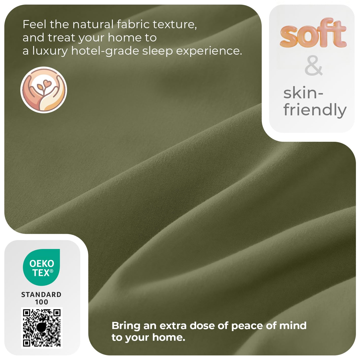 Loyalberry Queen Sheet Set- 6 Piece Breathable & Cooling Sheets | Ultra-Soft Hotel Luxury Bed Sheets | 18" Deep Pocket | Wrinkle, Fade, Stain Resistant (Olive Green, Queen)